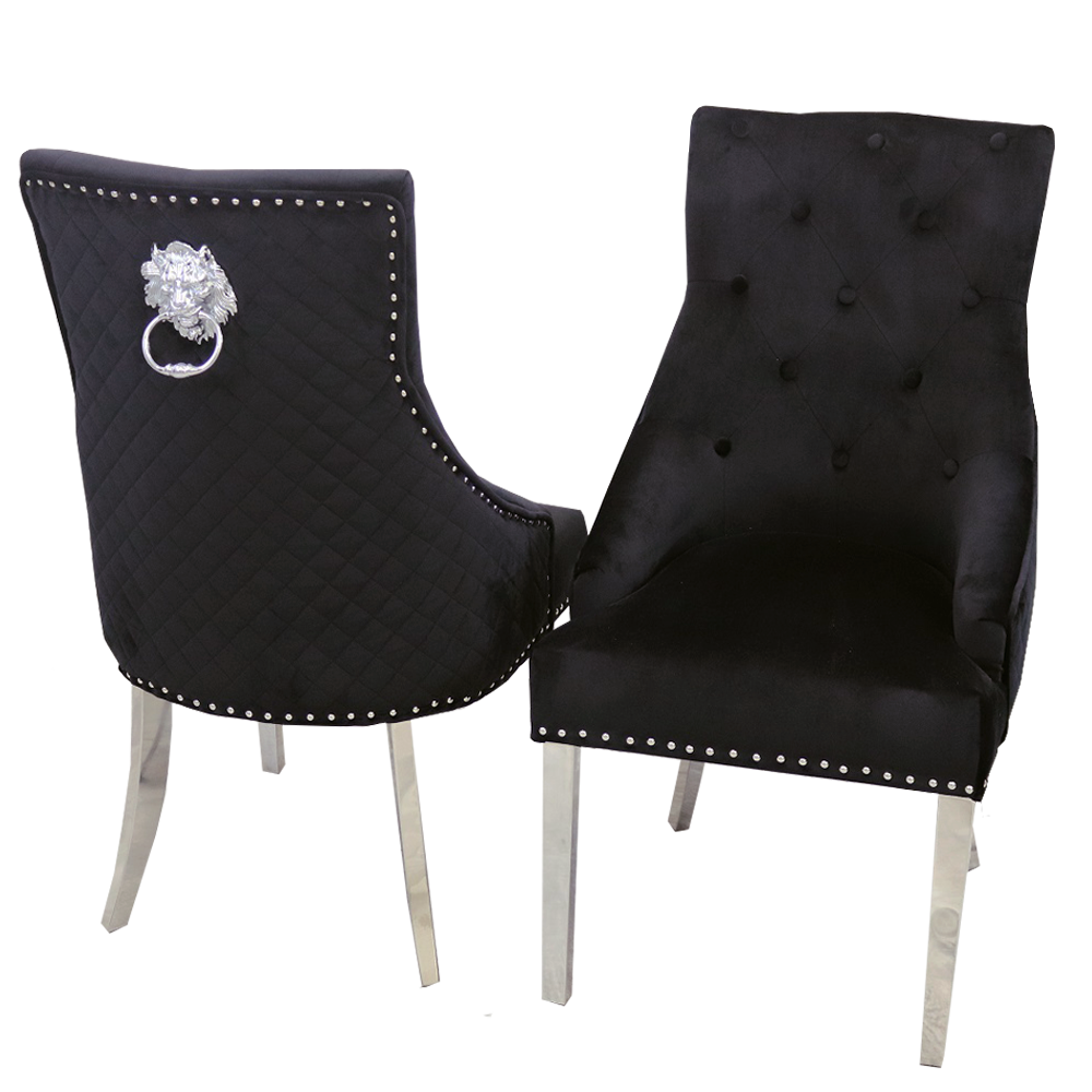 Bentley Chrome Dining Chair Dark Grey Light Grey Beige Black