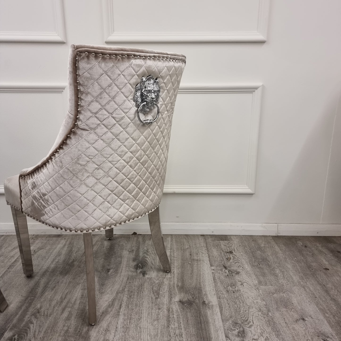 Bentley Chrome Dining Chair Dark Grey Light Grey Beige Black
