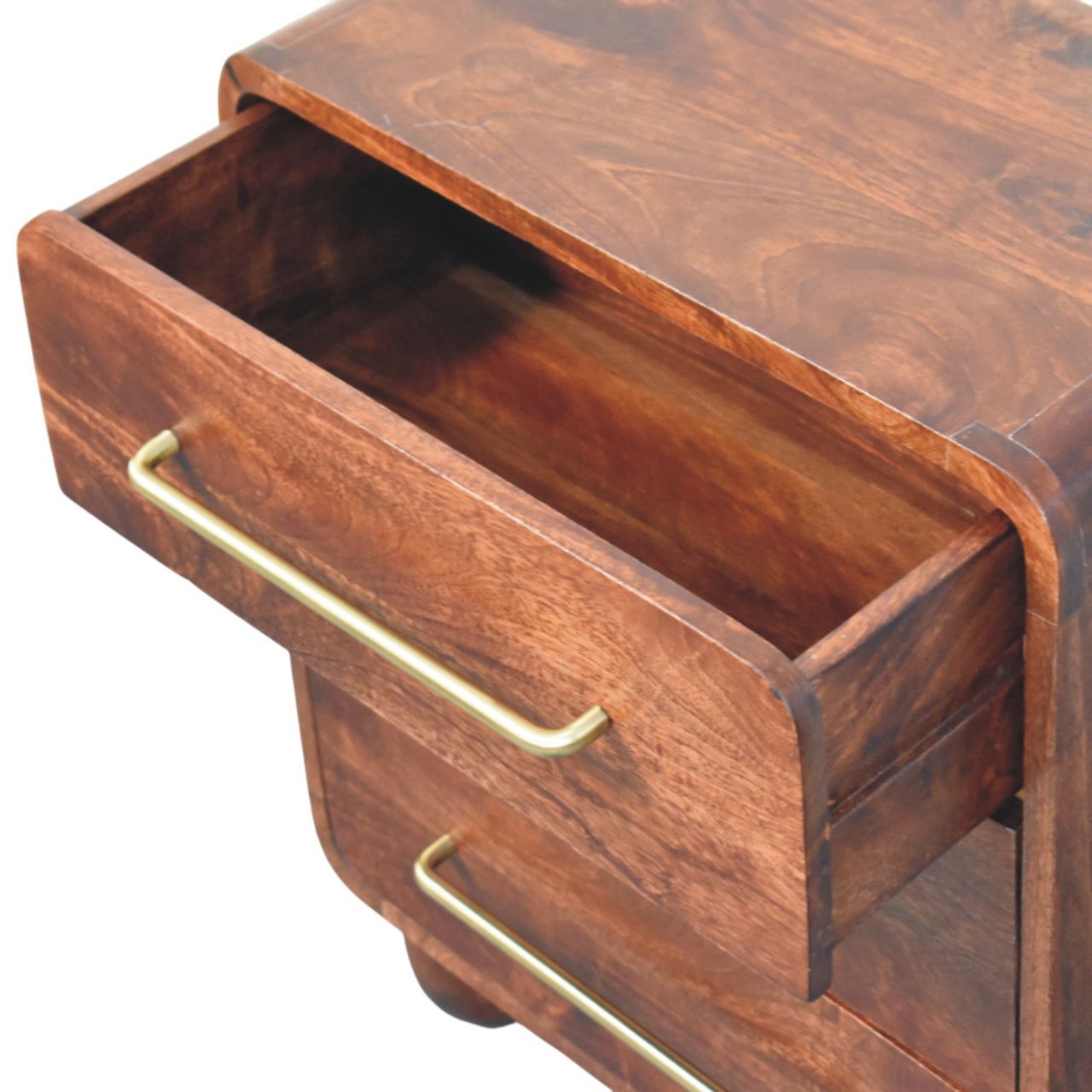 3-Drawer Rounded Chest. 100% Solid Mango Wood
