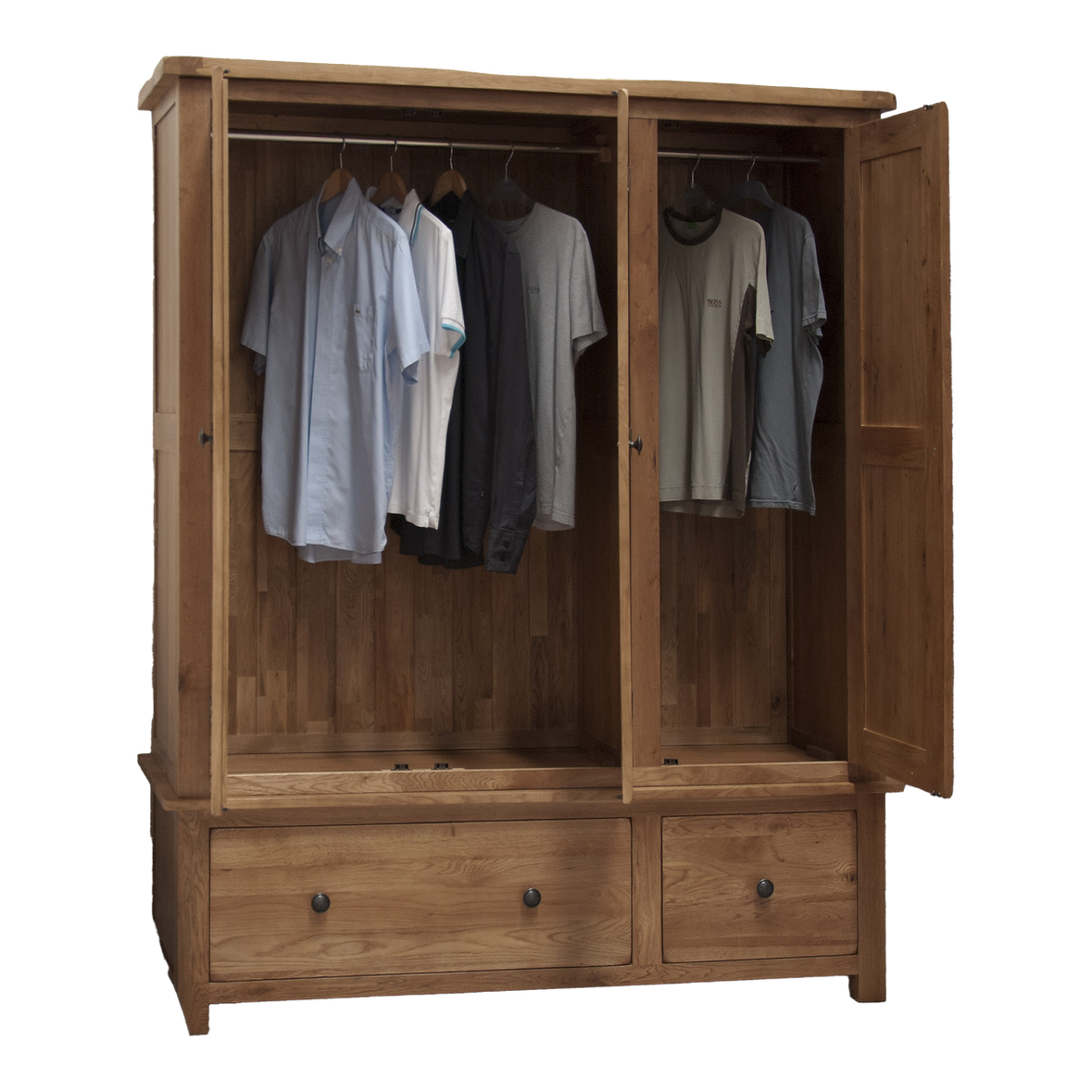 Rustic Oak Triple Wardrobe. Premium Oak