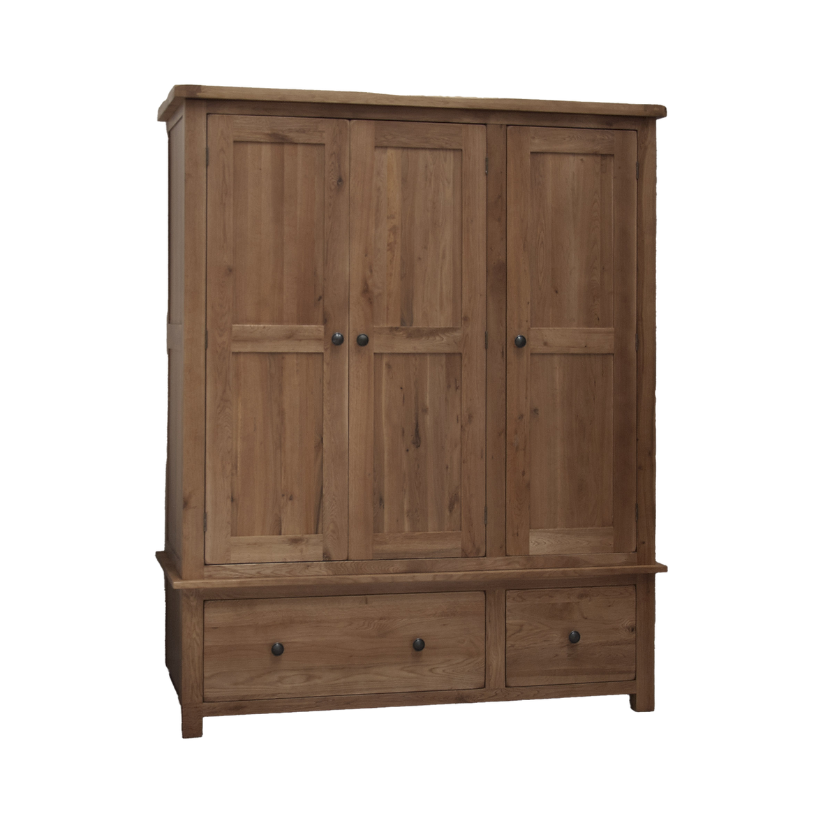 Rustic Oak Triple Wardrobe. Premium Oak