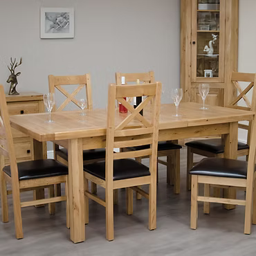 Deluxe Twin Leaf Extending Table 1500 100% Solid Oak