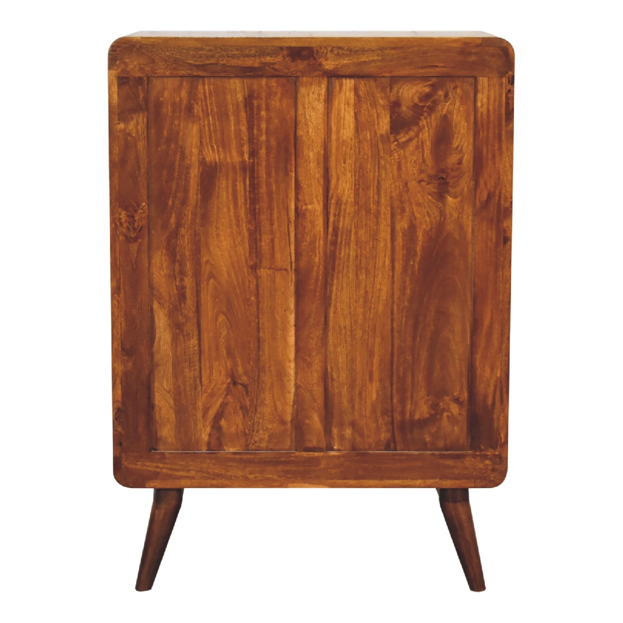 5 Drawer Curved Chestnut Chest. 100% Solid Mango Wood