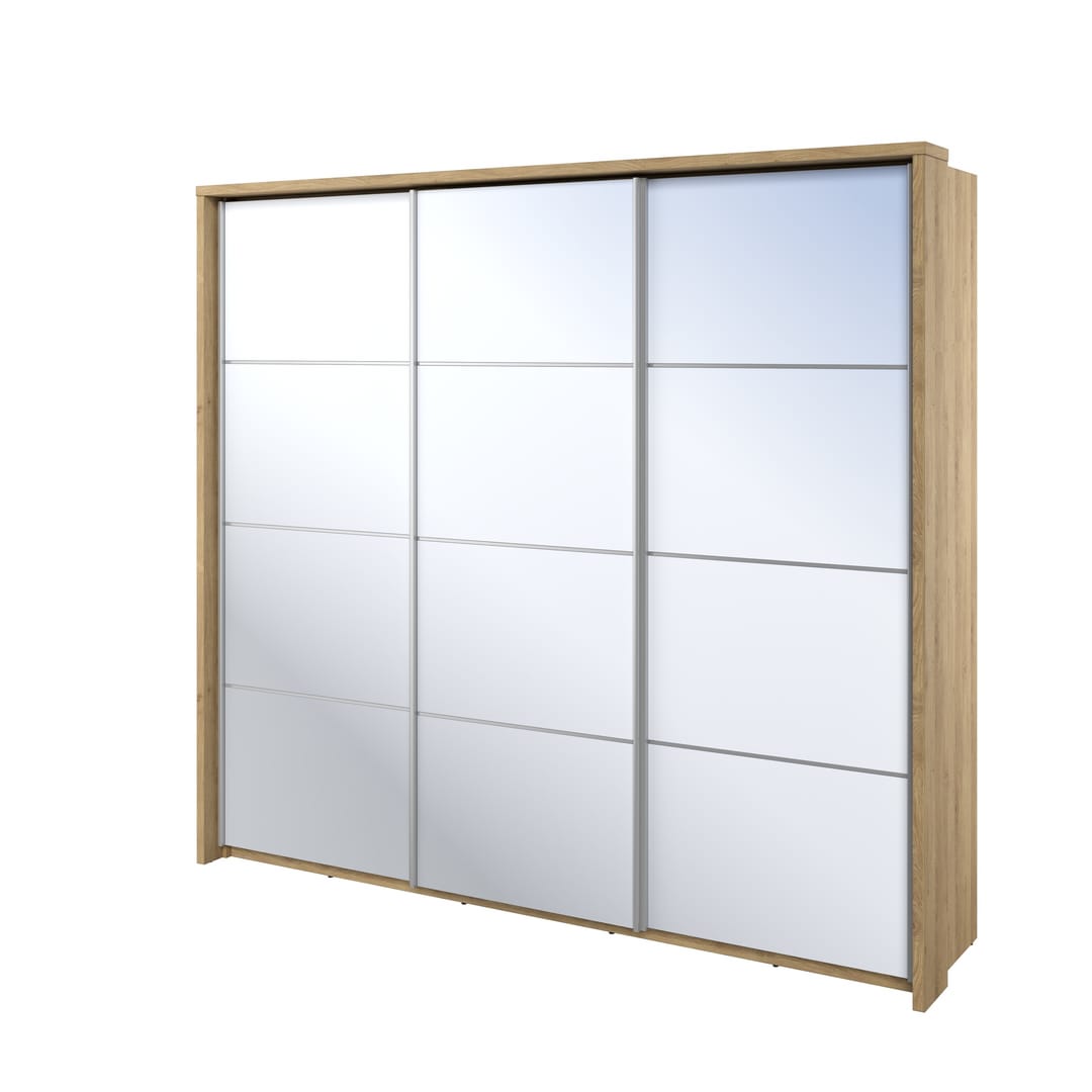Arti 27 - 3 Sliding Door Wardrobe 240cm Oak Shetland