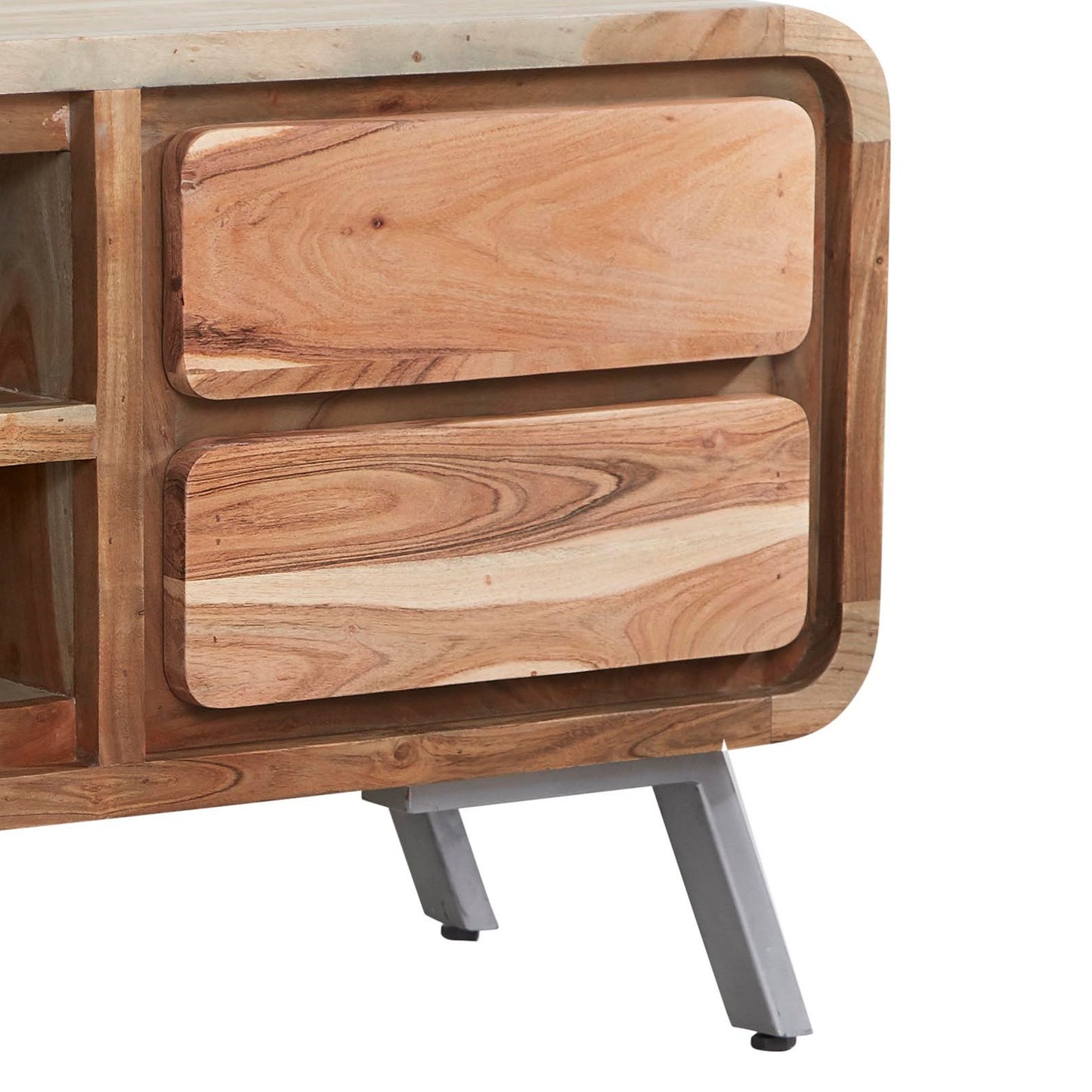 Aspen Medium TV Cabinet 100 % Solid Hardwood and Reclaimed Metal