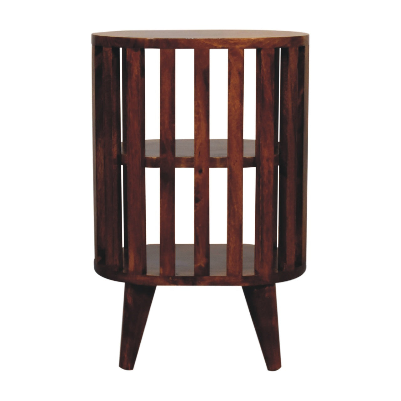 Ariella Double Shelf Chestnut Bedside. 100% Solid Mango Wood