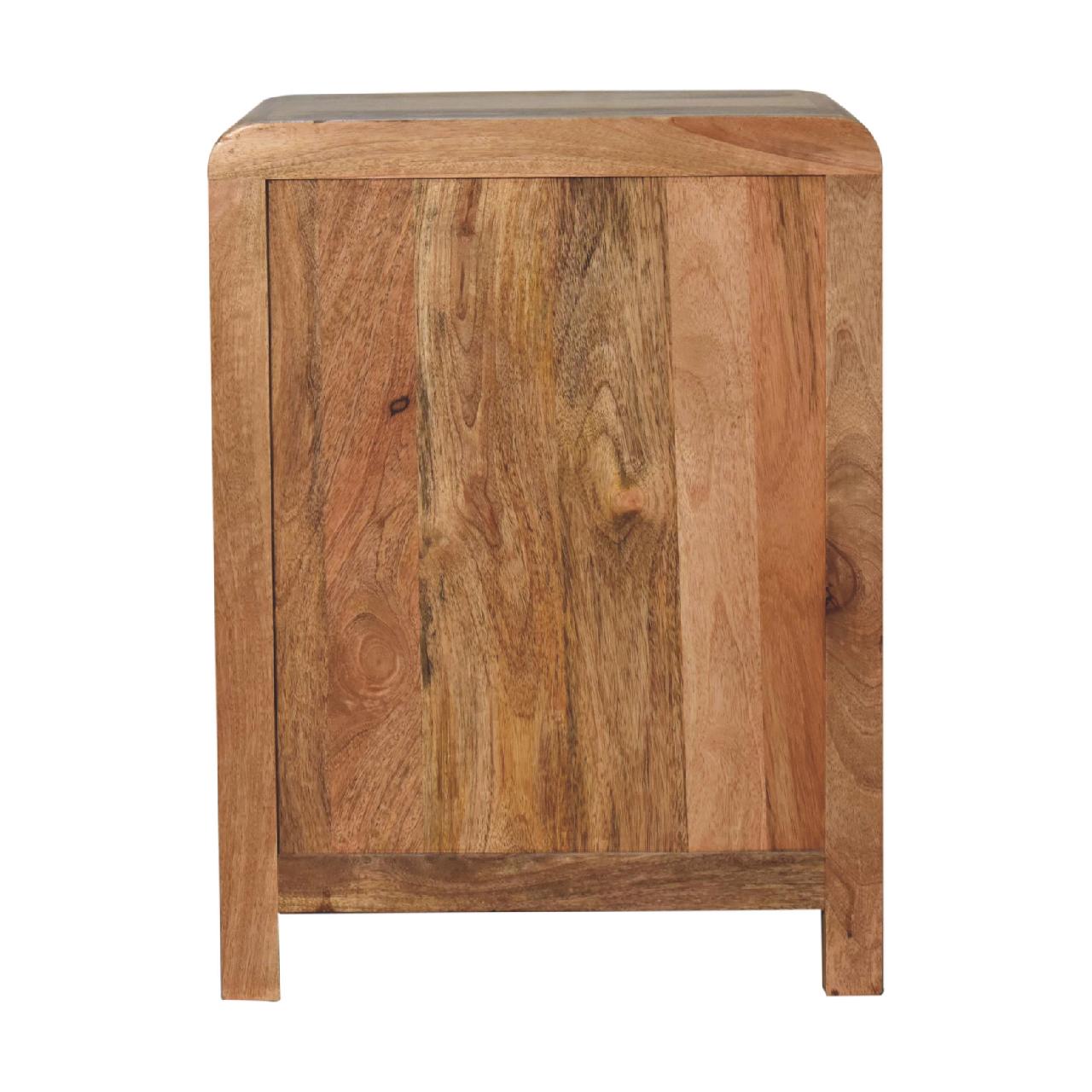 Aspen Oak-ish 3 Drawer Bedside. 100% Solid Mango Wood