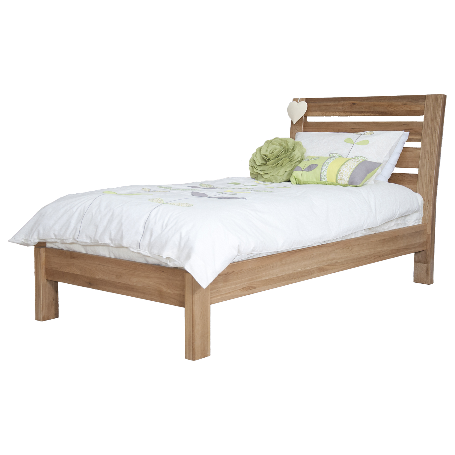Trend Slatted Single Bed. Solid Oak