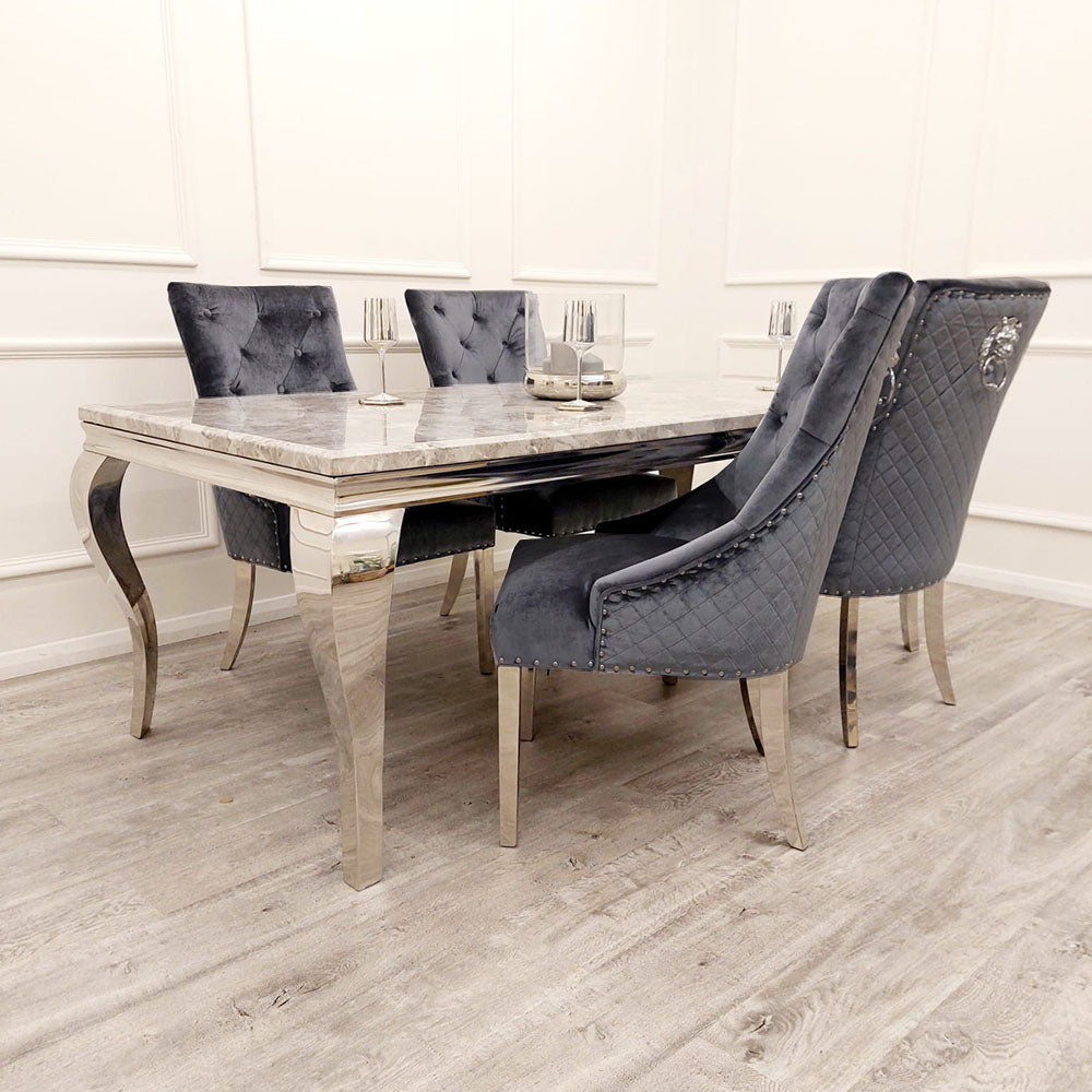 Bentley Chrome Dining Chair Dark Grey Light Grey Beige Black