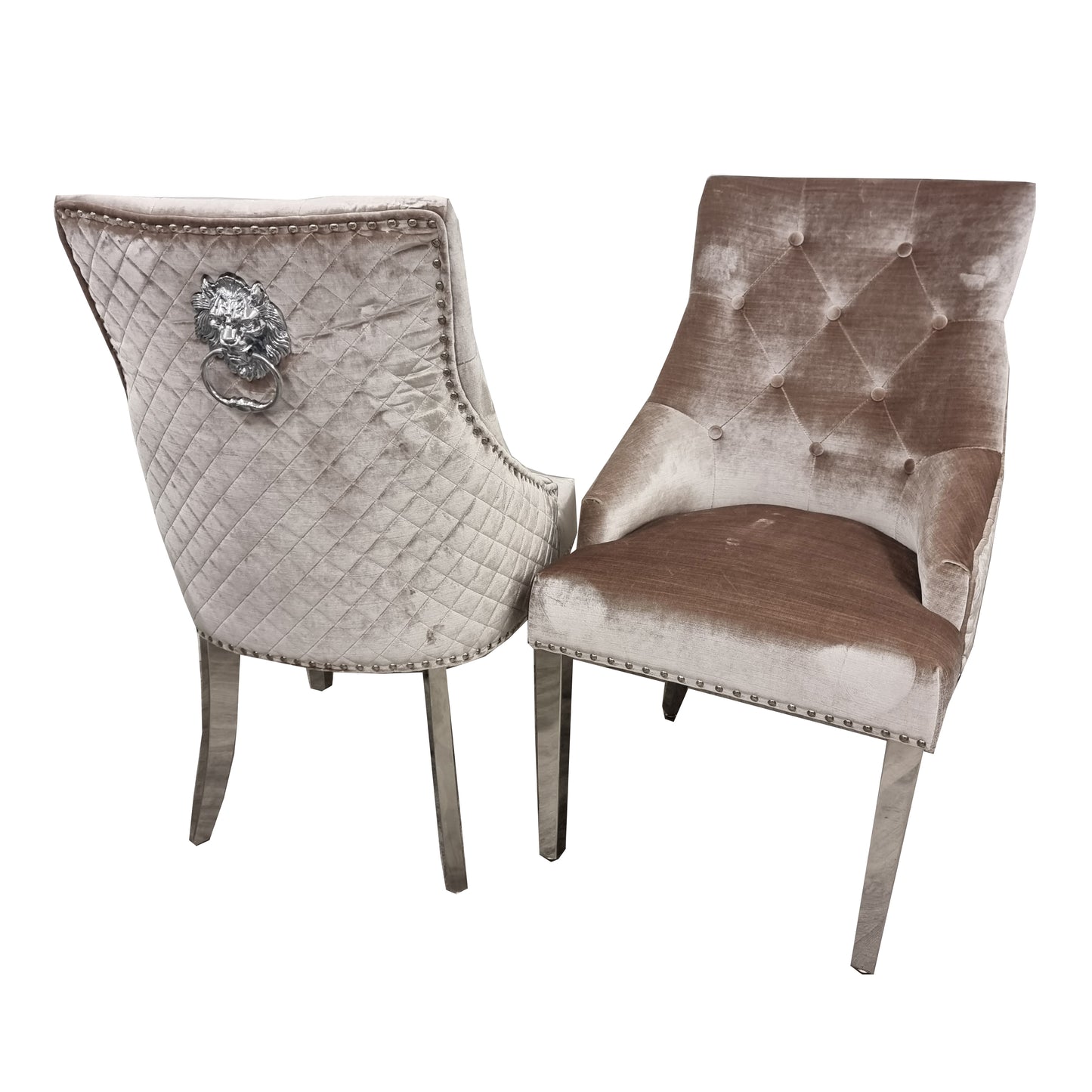 Bentley Chrome Dining Chair Dark Grey Light Grey Beige Black