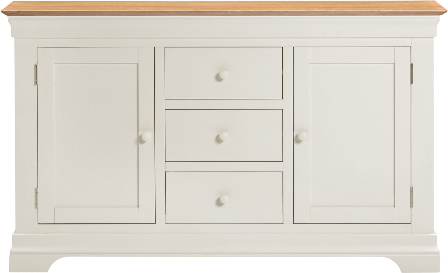 Bordeaux 2 Door 3 Drawer Sideboard Ivory/Oak or Pebble Grey/Oak