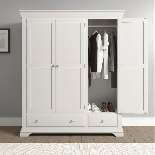 Bordeaux 3 Door Wardrobe Ivory or Grey