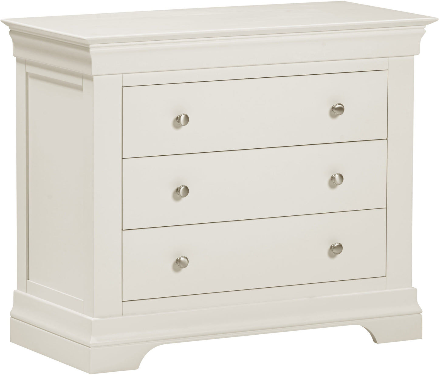 Bordeaux 3 Drawer Chest Pebble Grey or Ivory