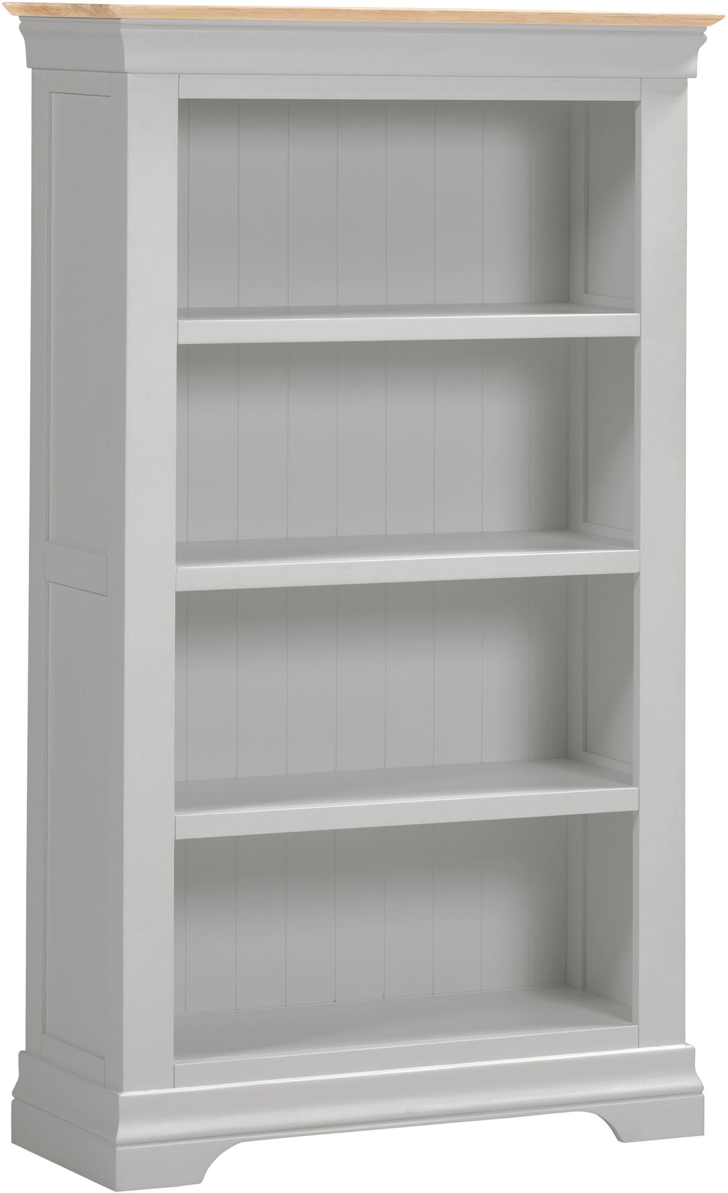 Bordeaux Bookcase Pebble Grey/Oak or Ivory/Oak
