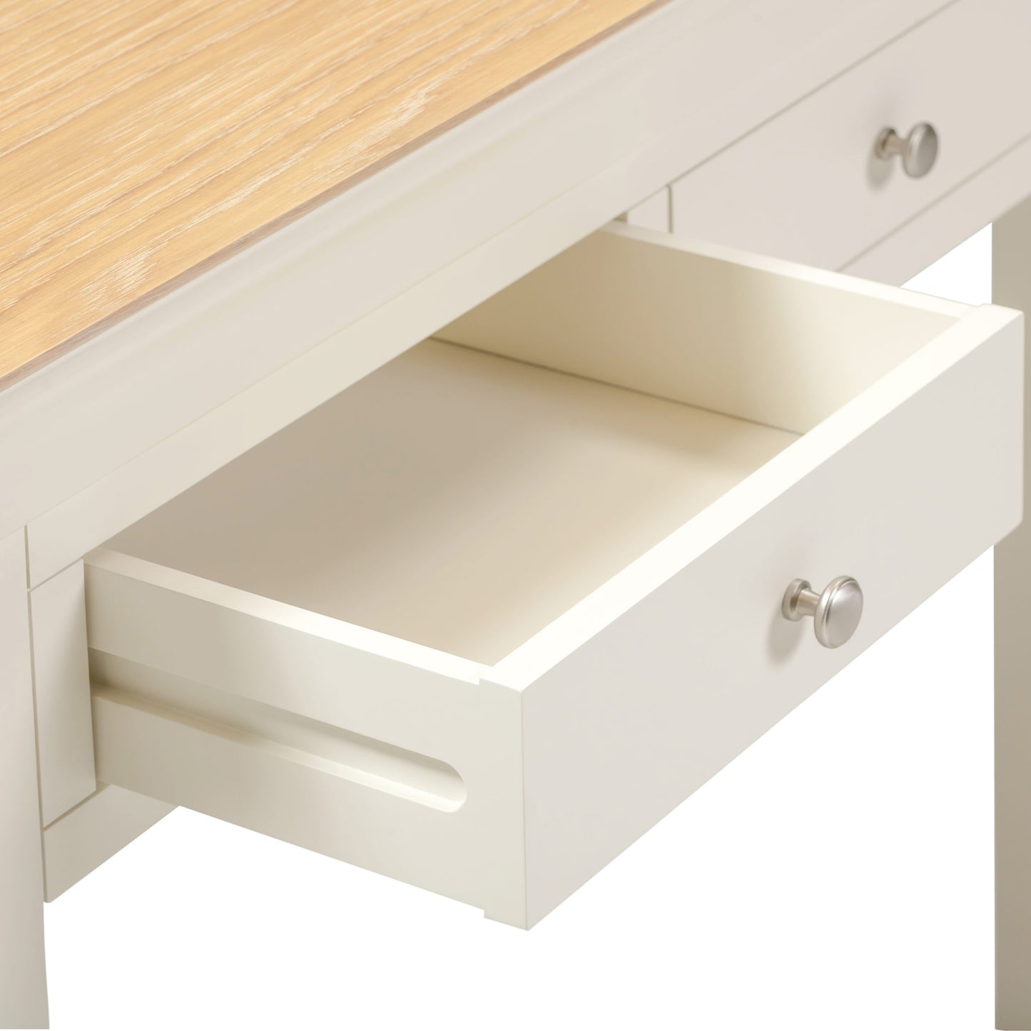 Bordeaux Console Table Ivory/Oak Pebble Grey/Oak