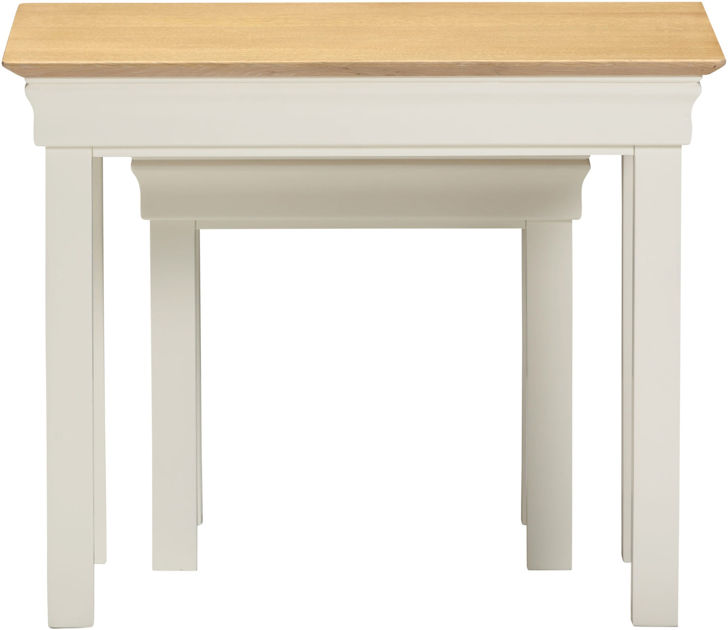 Bordeaux Nest of 2 Tables Ivory/Oak Pebble Grey/Oak