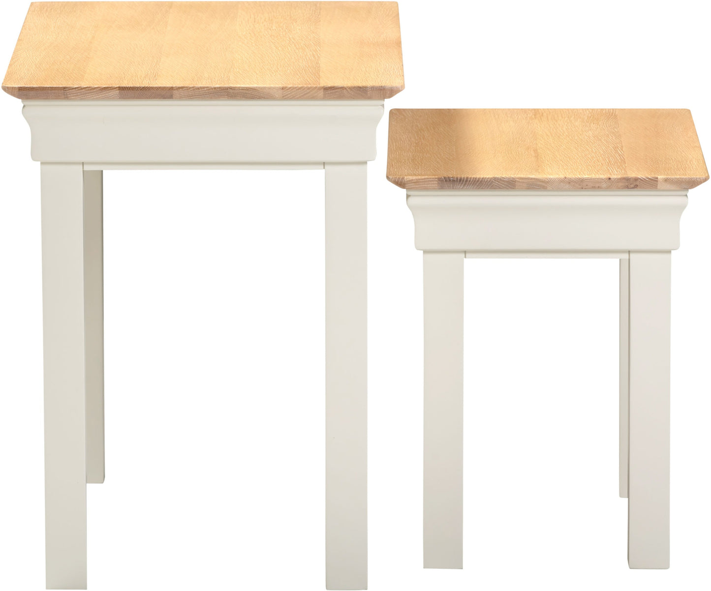 Bordeaux Nest of 2 Tables Ivory/Oak Pebble Grey/Oak