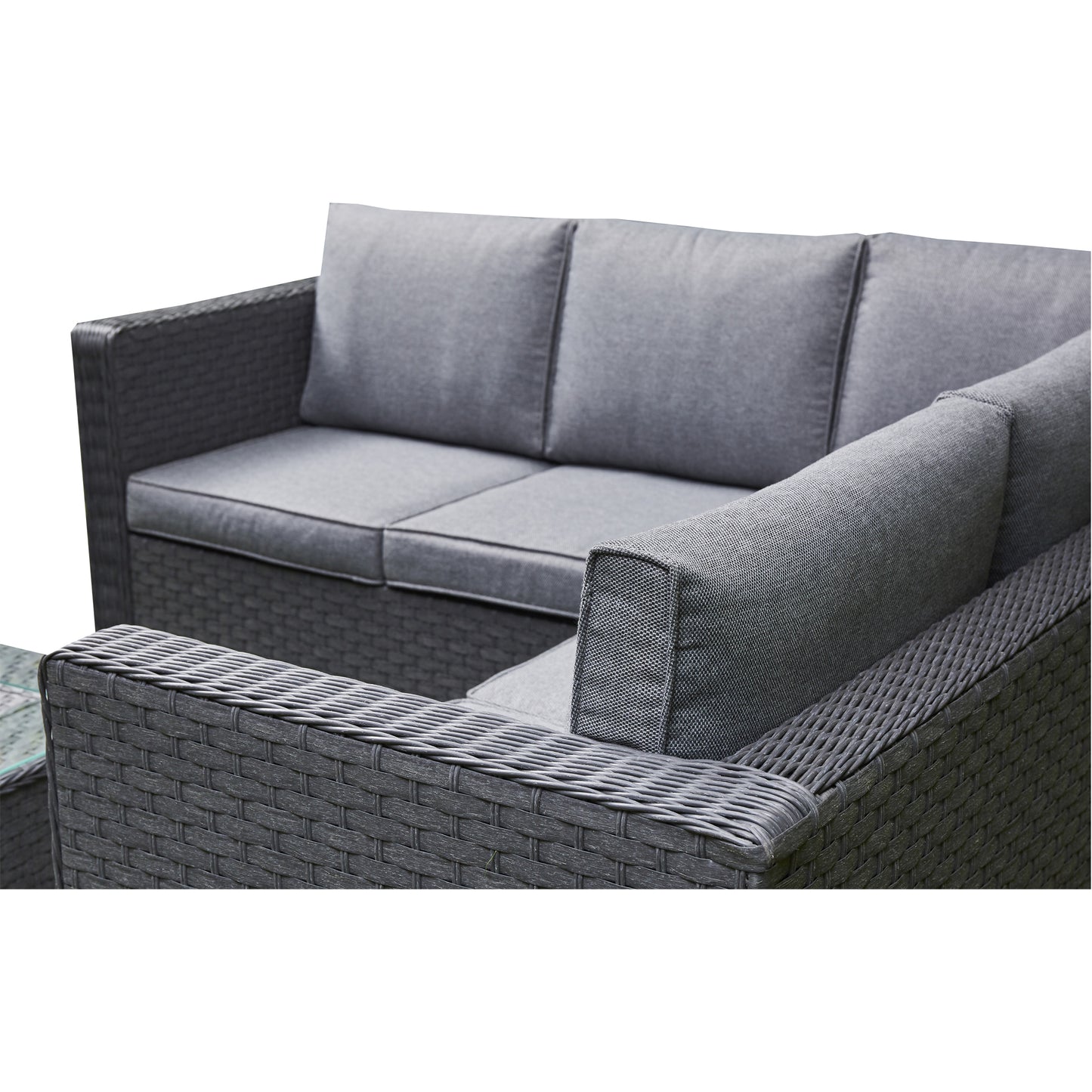 Rattan Corner Sofa Set with Ice Bucket. Brown or Grey