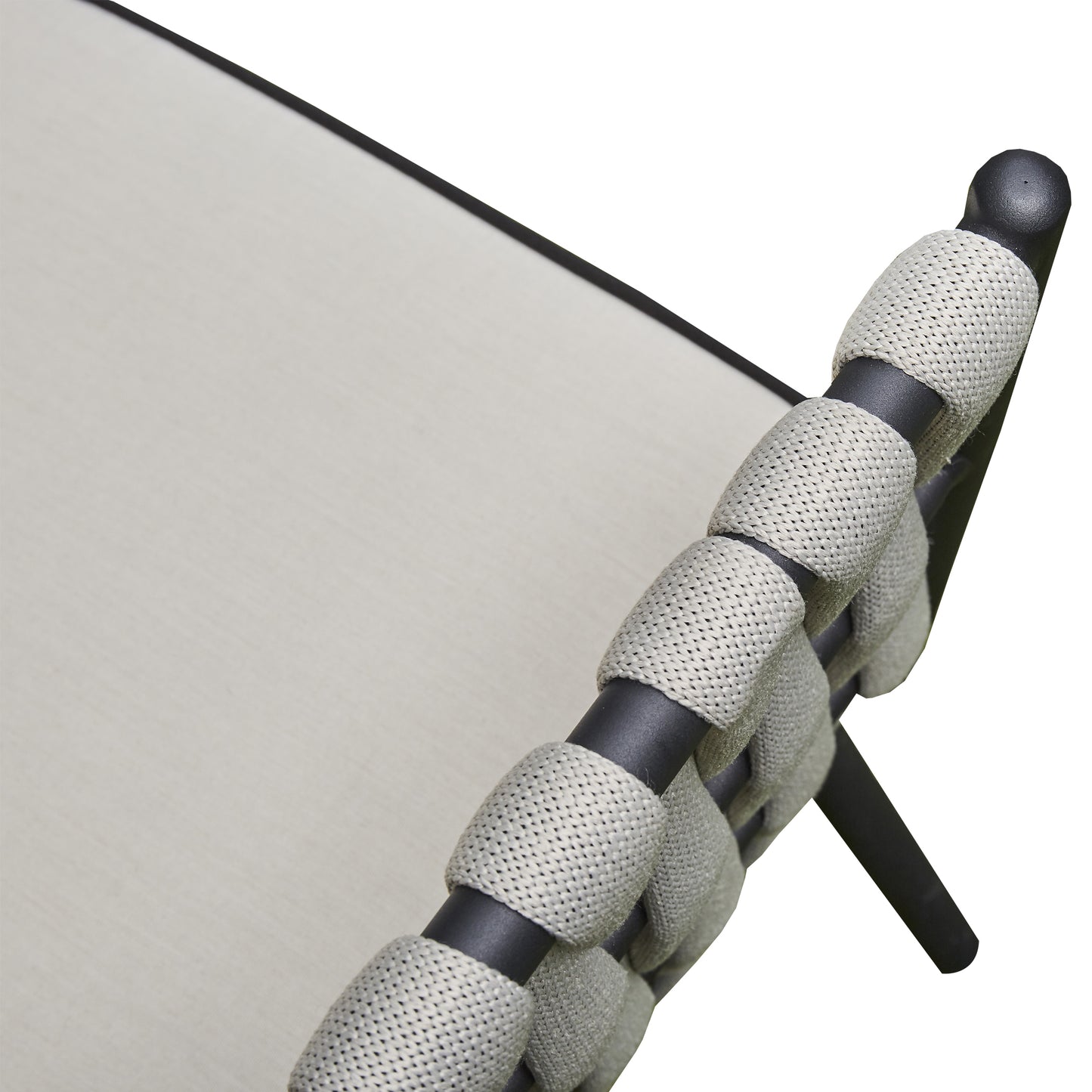 Grey Aluminium and Rope 4 Piece Outdoor Set - 3 Seat Sofa, 2 Chairs, Coffee Table