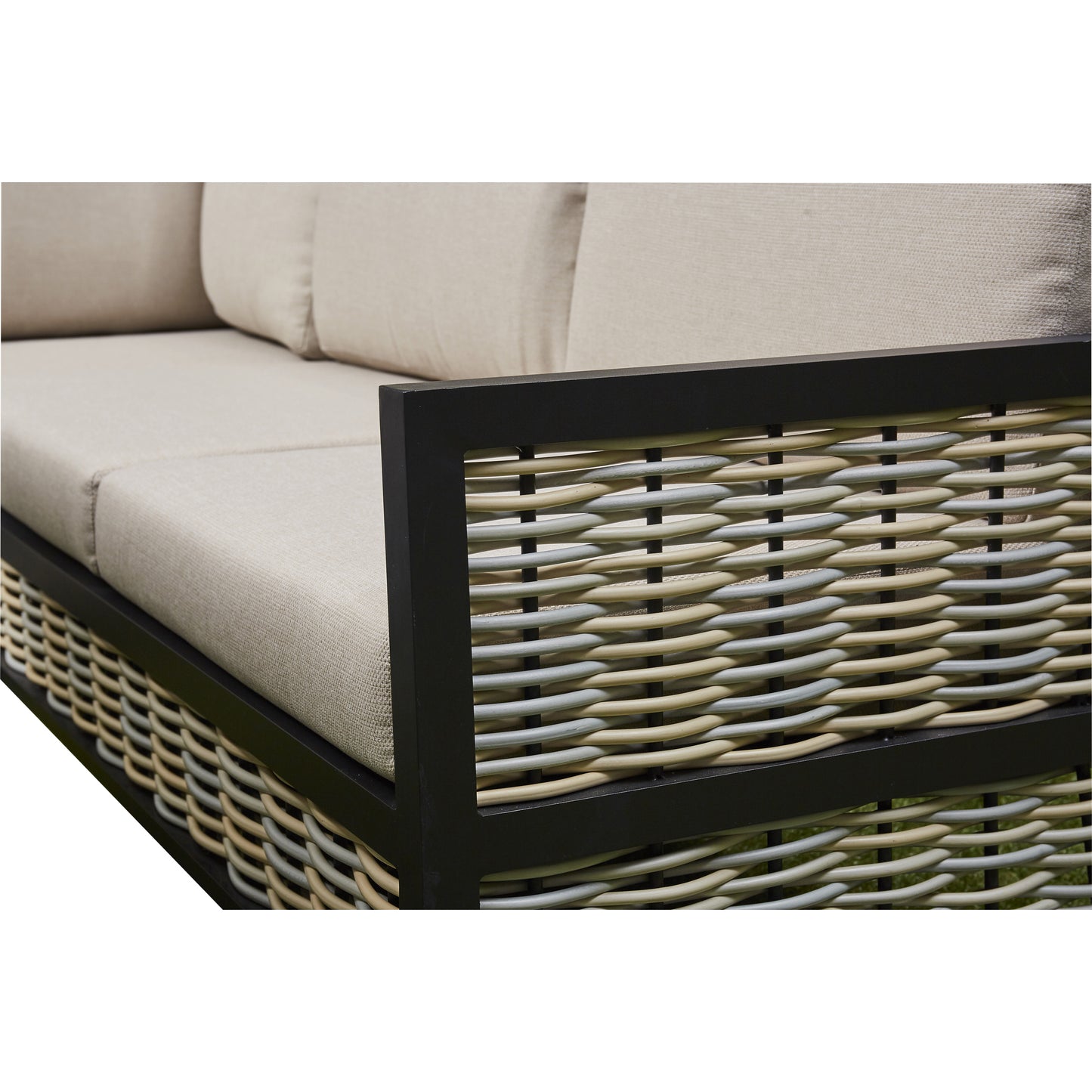 Beige Corner Outdoor Corner Sofa with 2 Benches