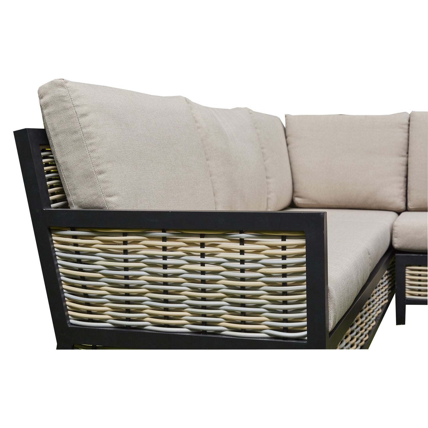 Beige Corner Outdoor Corner Sofa with 2 Benches