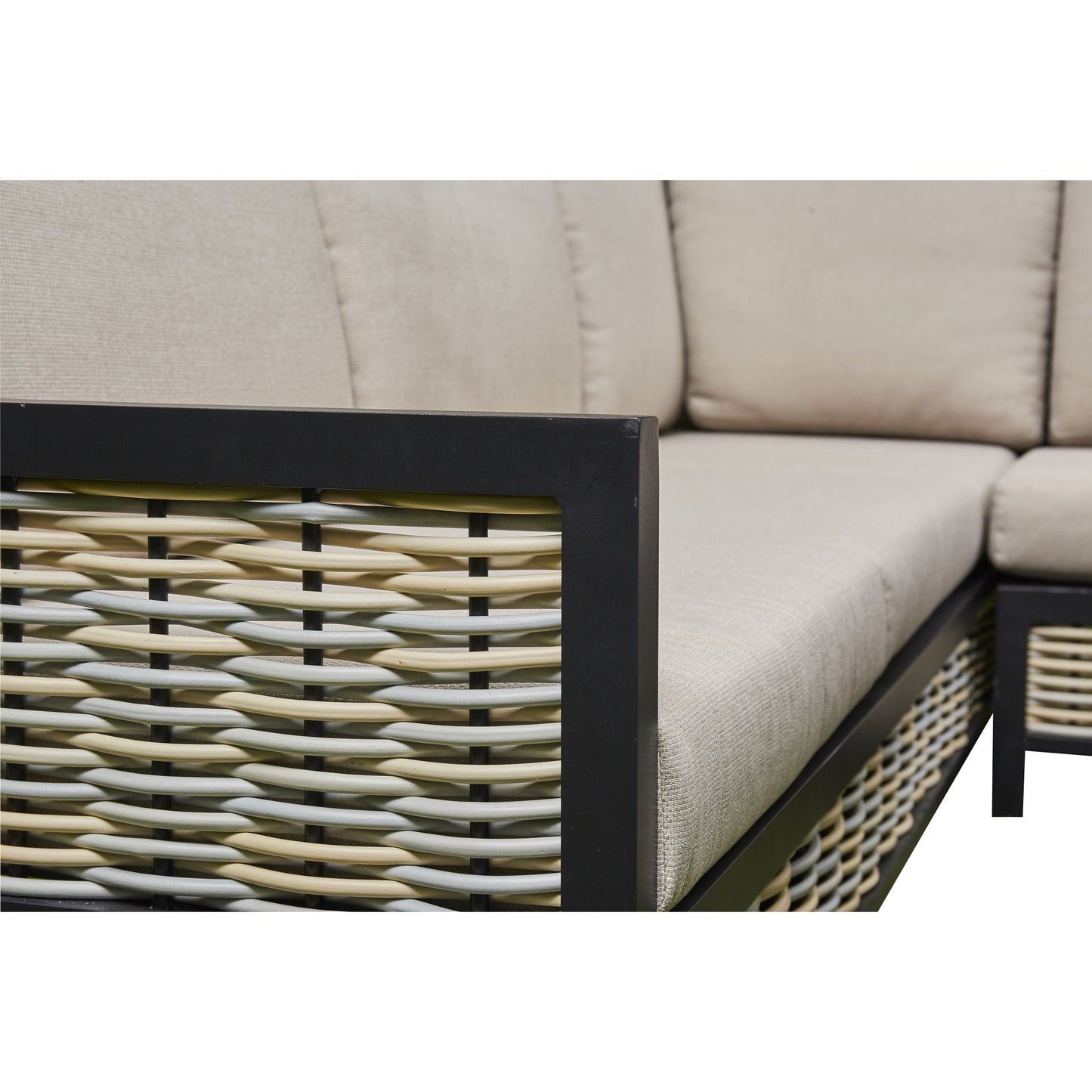 Beige Corner Outdoor Corner Sofa with 2 Benches