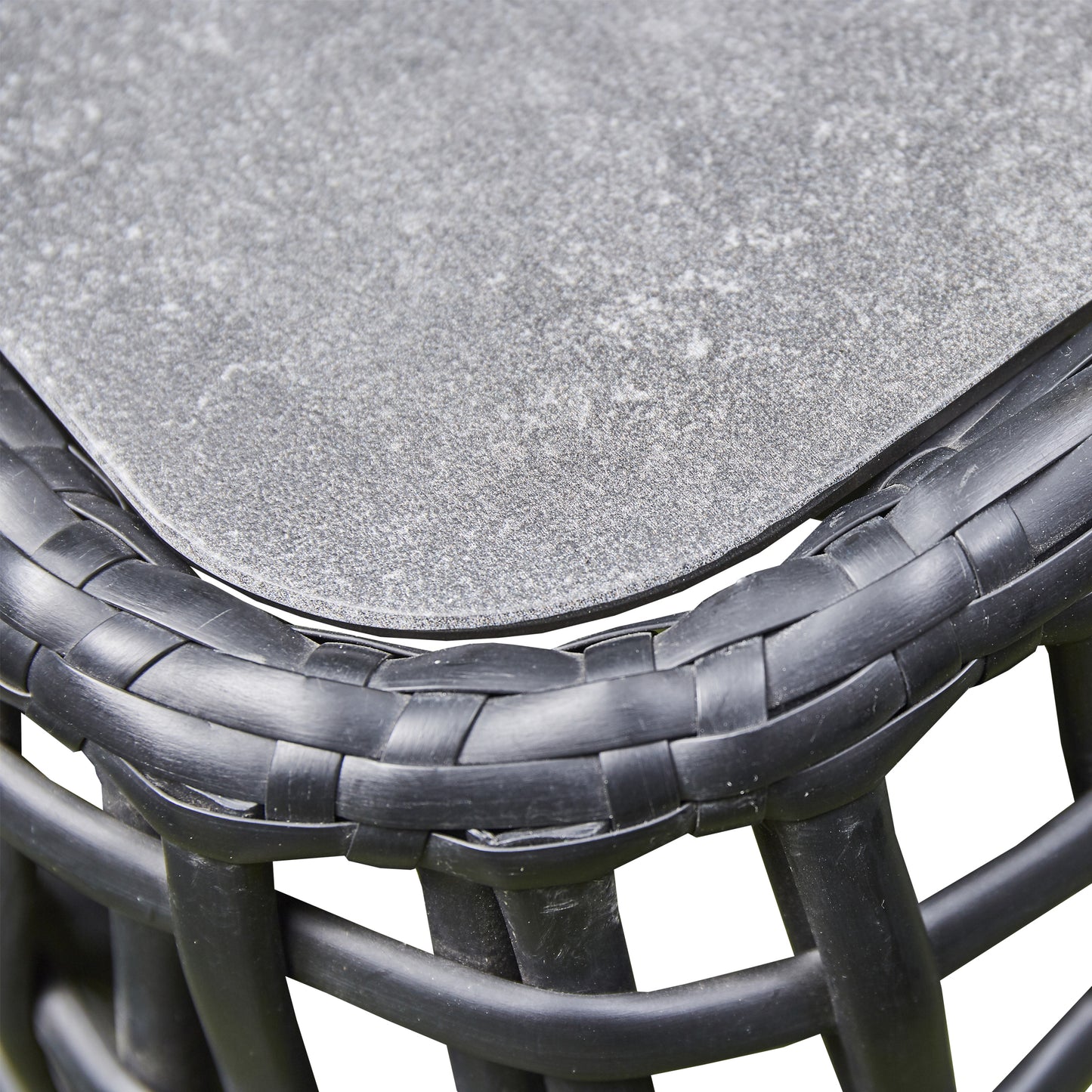 Black Outdoor Corner Sofa with Bench, Stool and Coffee Table