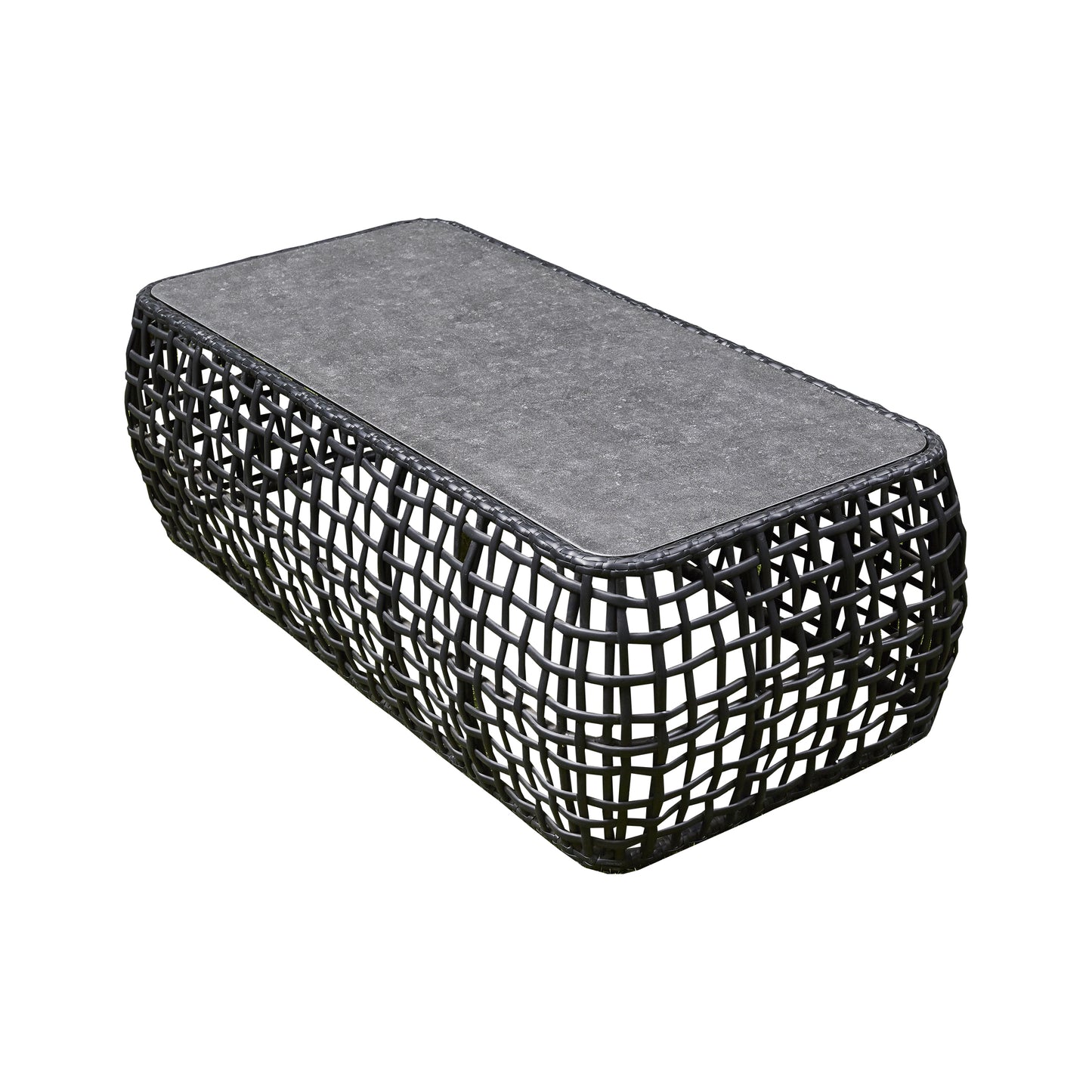 Black Outdoor Corner Sofa with Bench, Stool and Coffee Table
