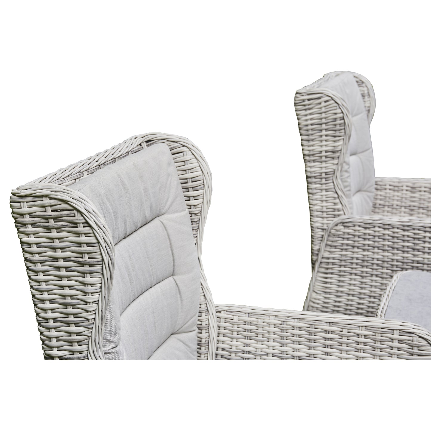 5 piece Reclining Lounge. Set. 2 reclining armchairs, 2 matching footstools. Side Table