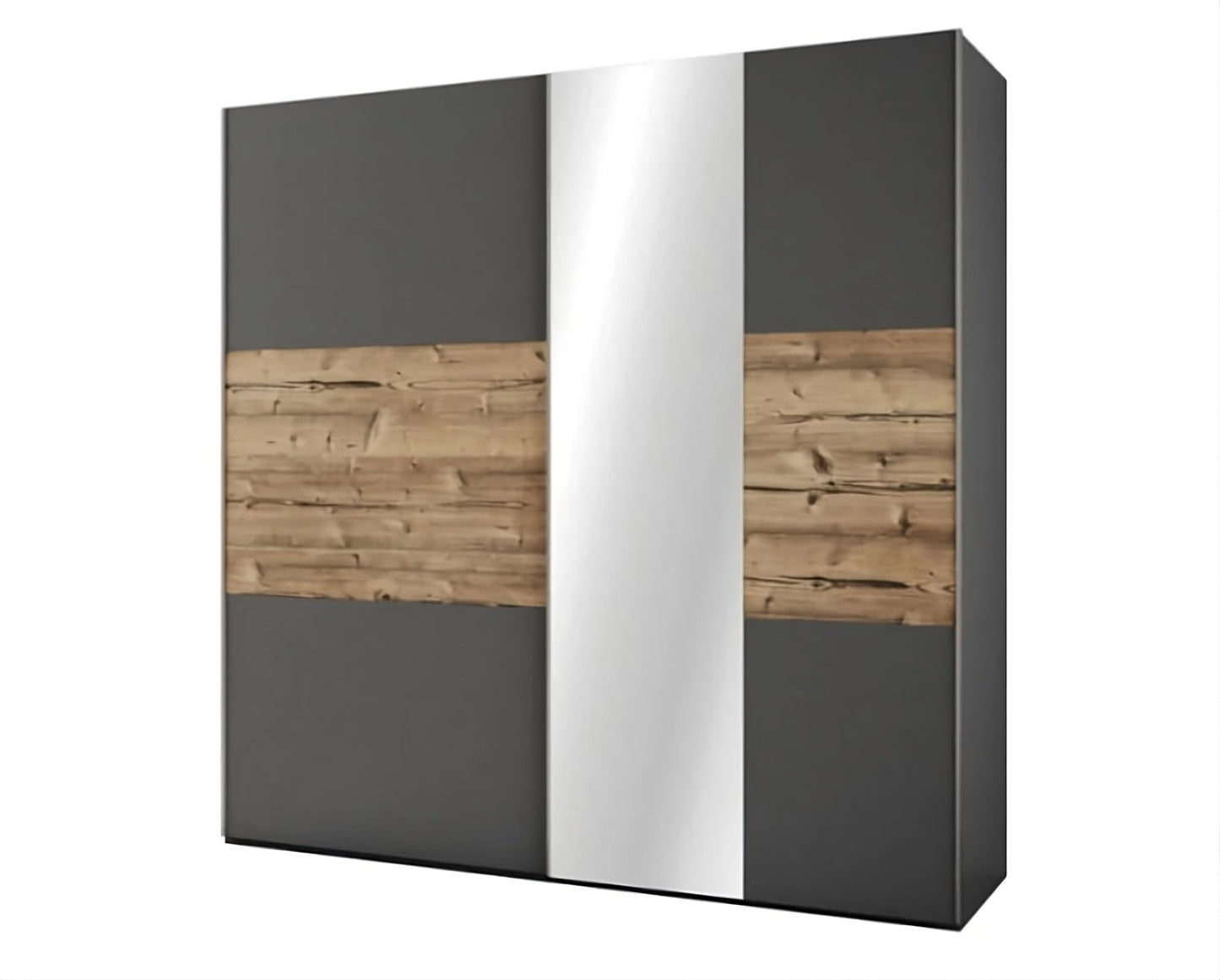 Bastia 200cm Sliding Door Wardrobe in Graphite or Grey