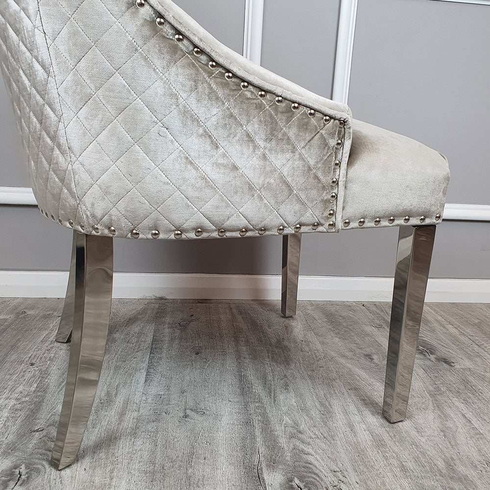 Bentley Chrome Dining Chair Dark Grey Light Grey Beige Black