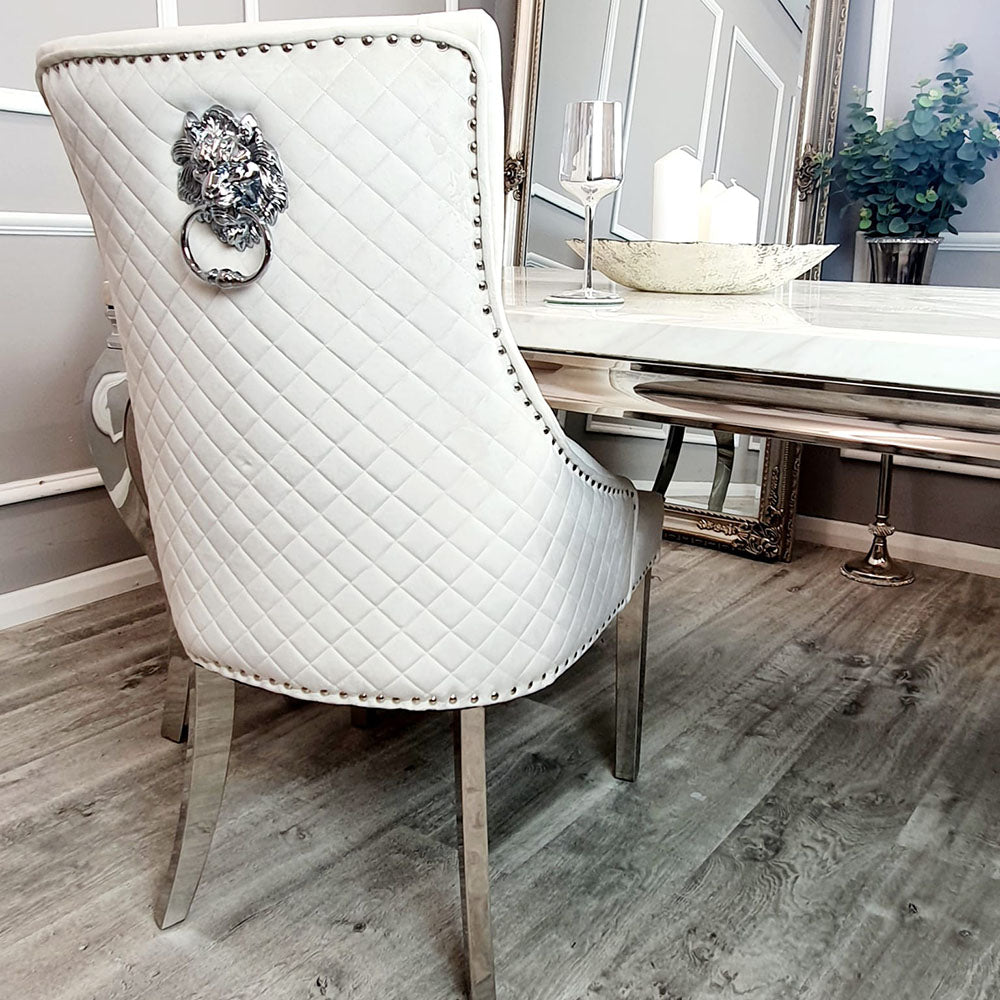 Bentley Chrome Dining Chair Dark Grey Light Grey Beige Black