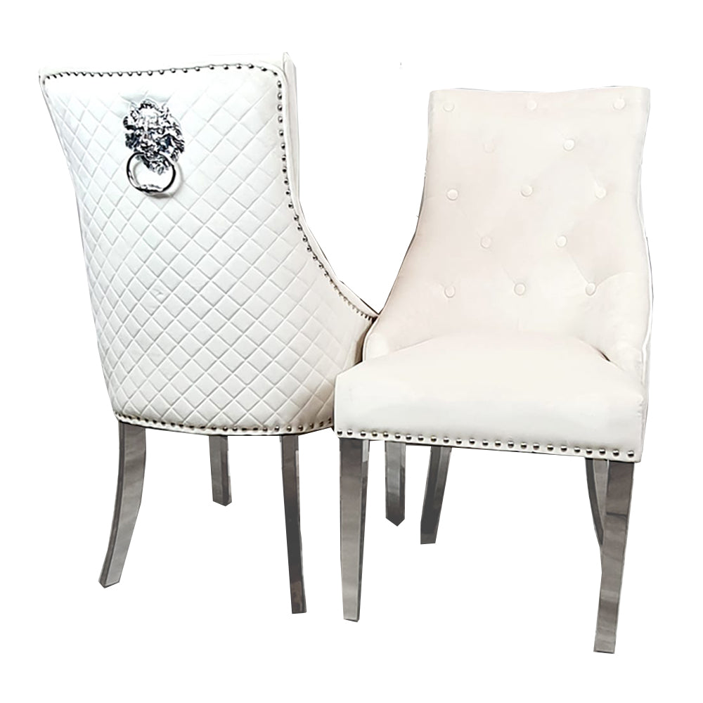 Bentley Chrome Dining Chair Dark Grey Light Grey Beige Black