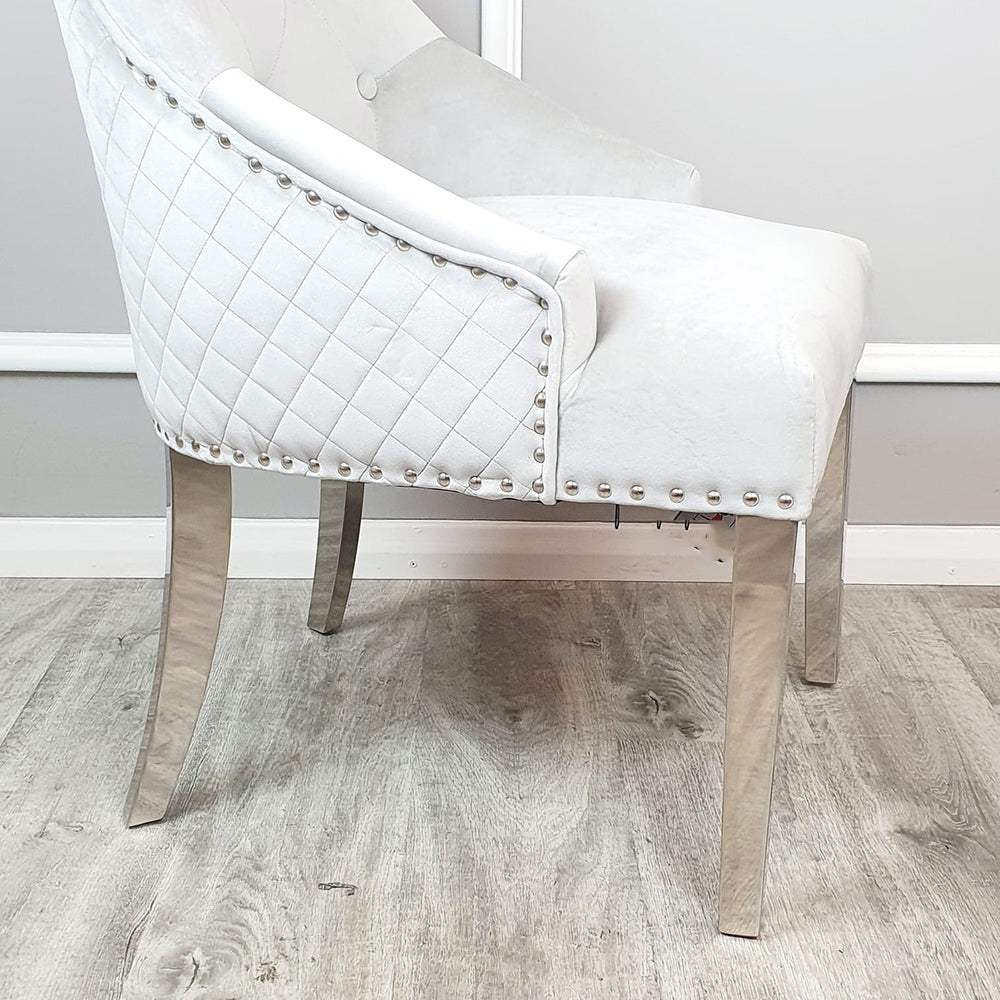 Bentley Chrome Dining Chair Dark Grey Light Grey Beige Black