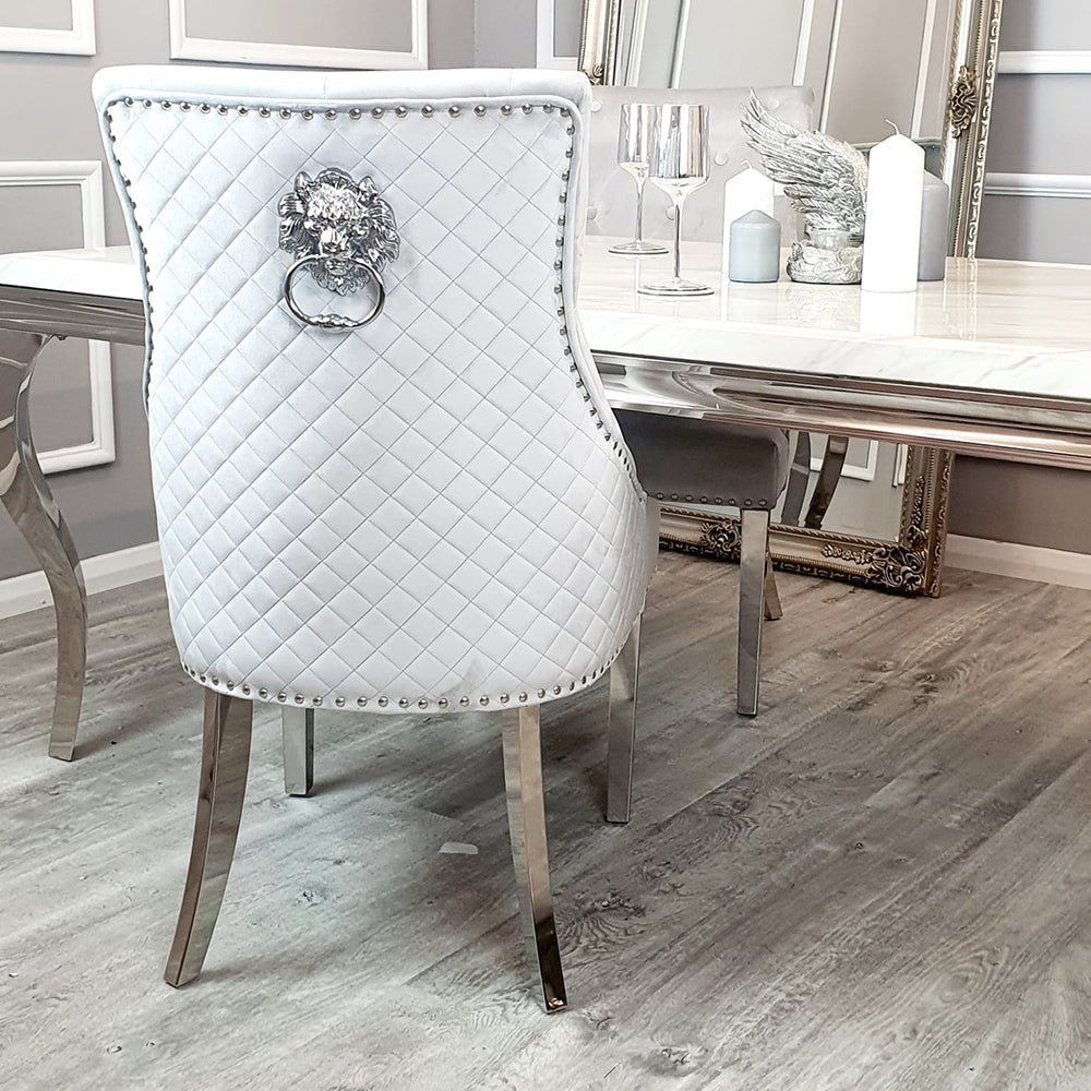 Bentley Chrome Dining Chair Dark Grey Light Grey Beige Black