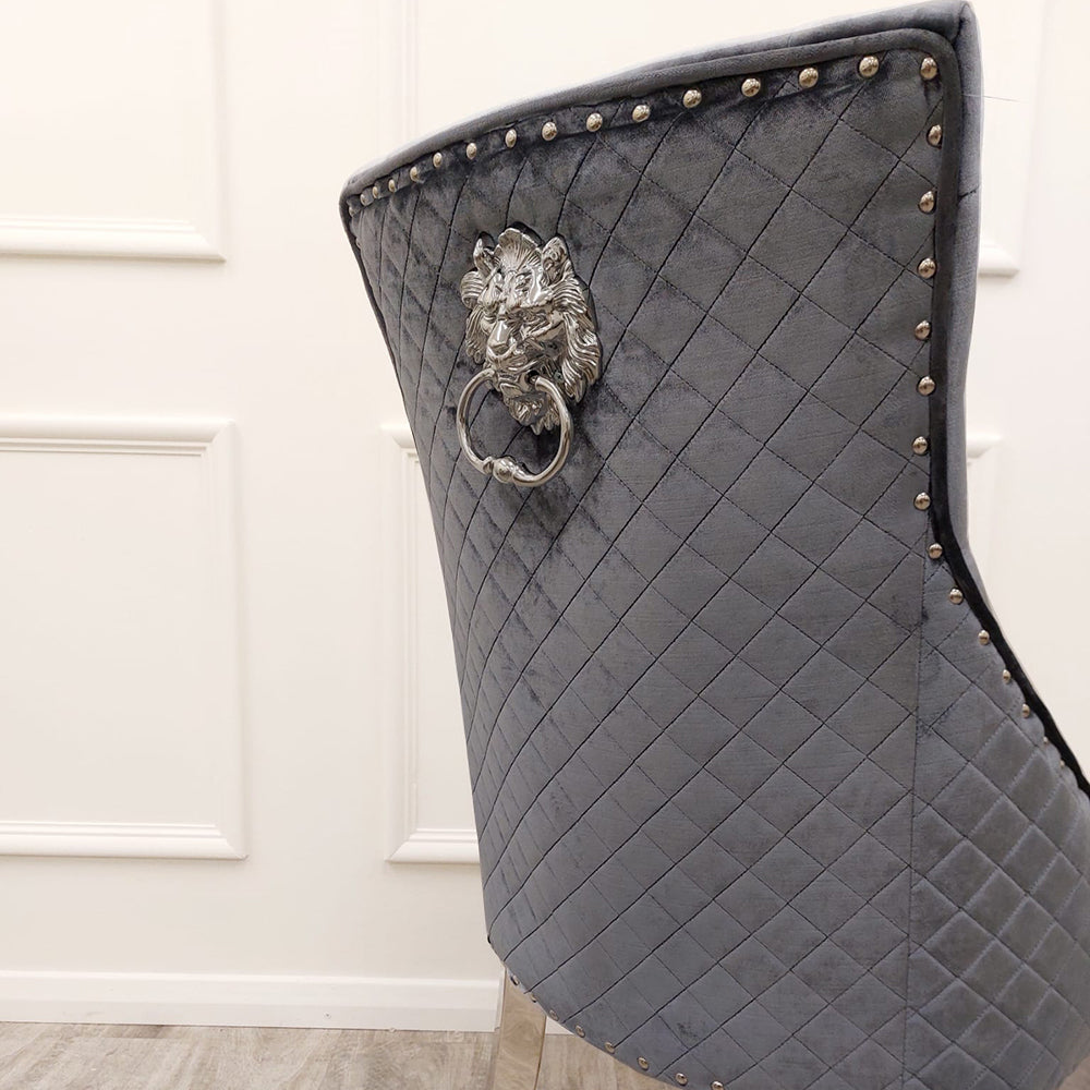Bentley Chrome Dining Chair Dark Grey Light Grey Beige Black