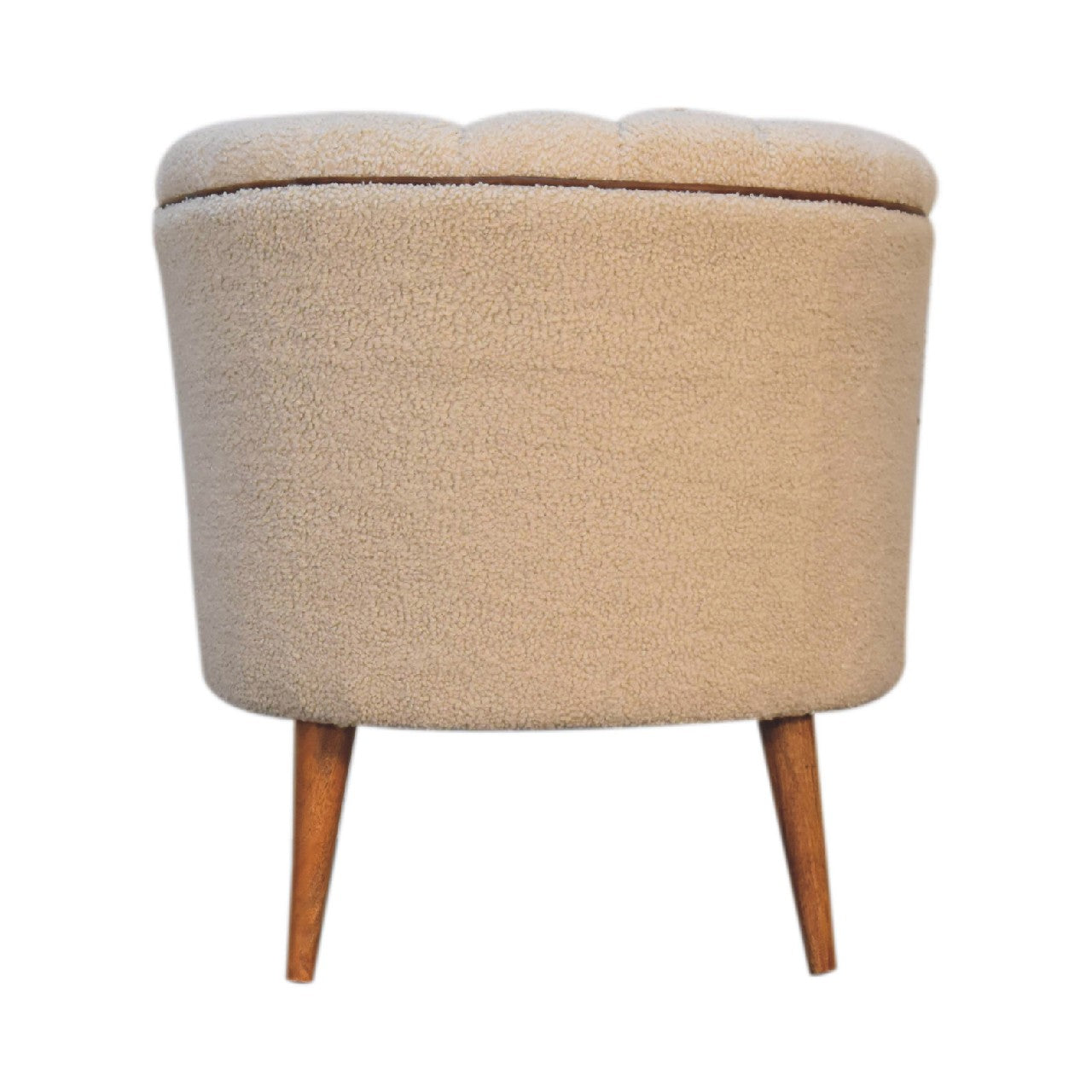 Boucle Cream Buffalo Armchair. Solid Mango Wood