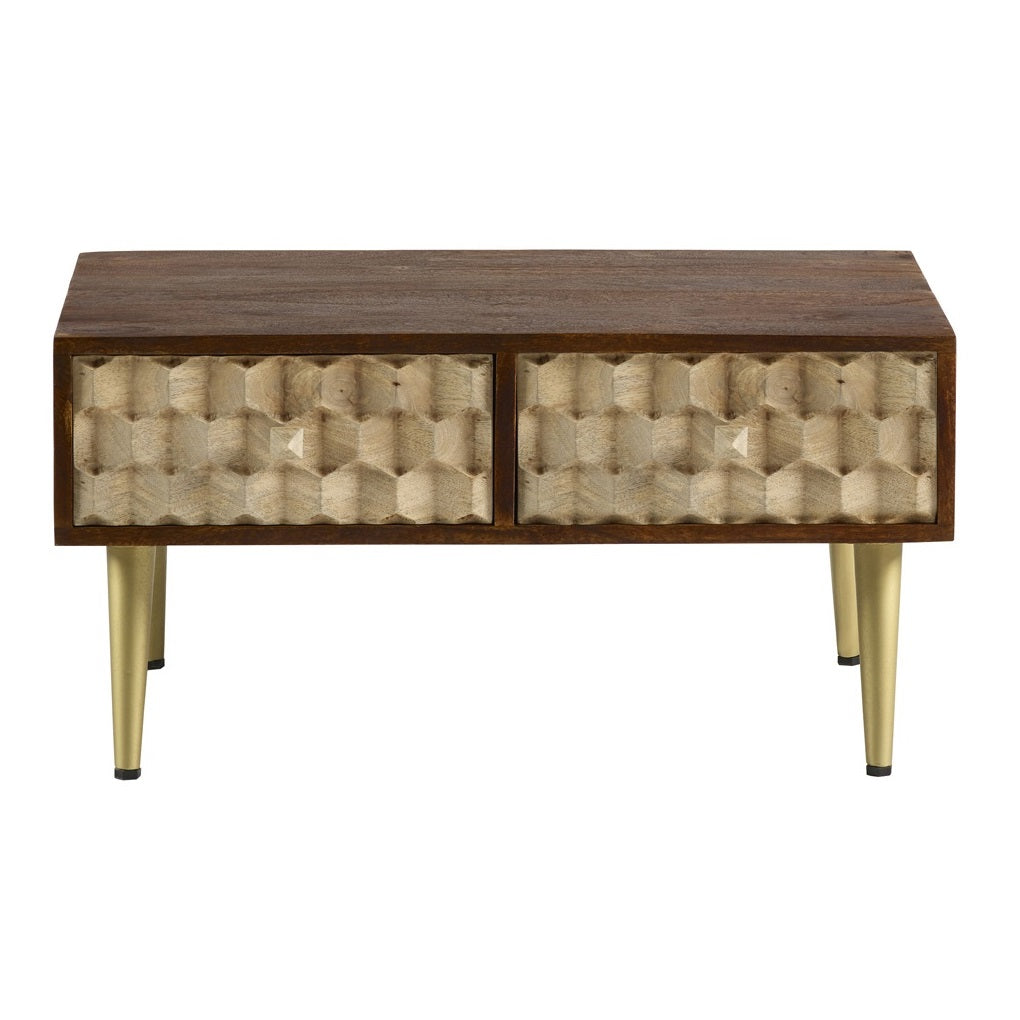 Edison Coffee Table with 2 Drawers Solid Mango Wood