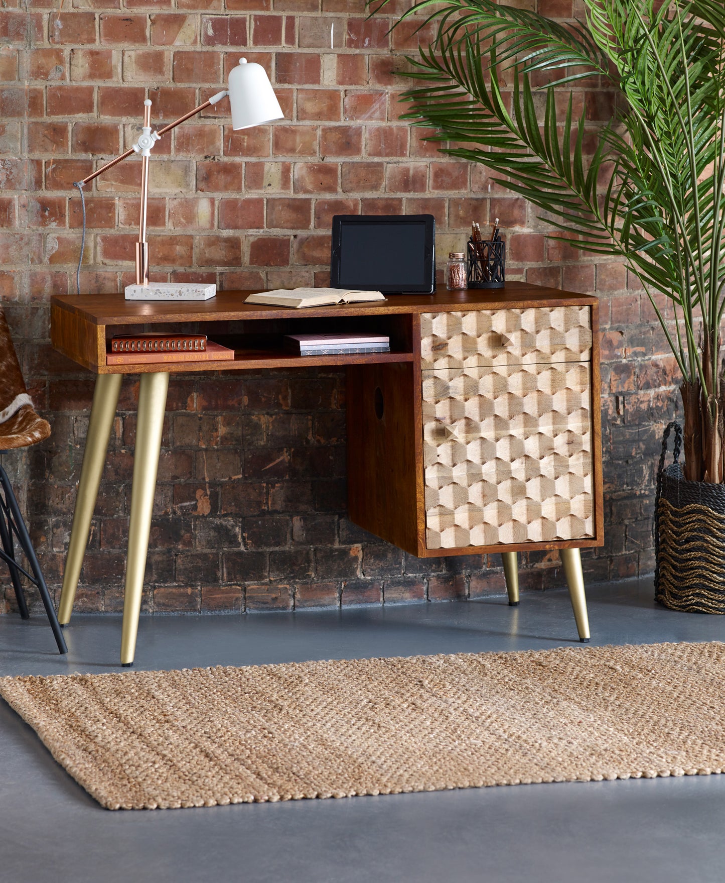 Edison Desk Solid Mango Wood