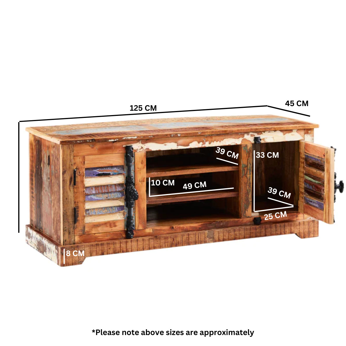 Coastal TV Cabinet 100% Reclaimed Wood
