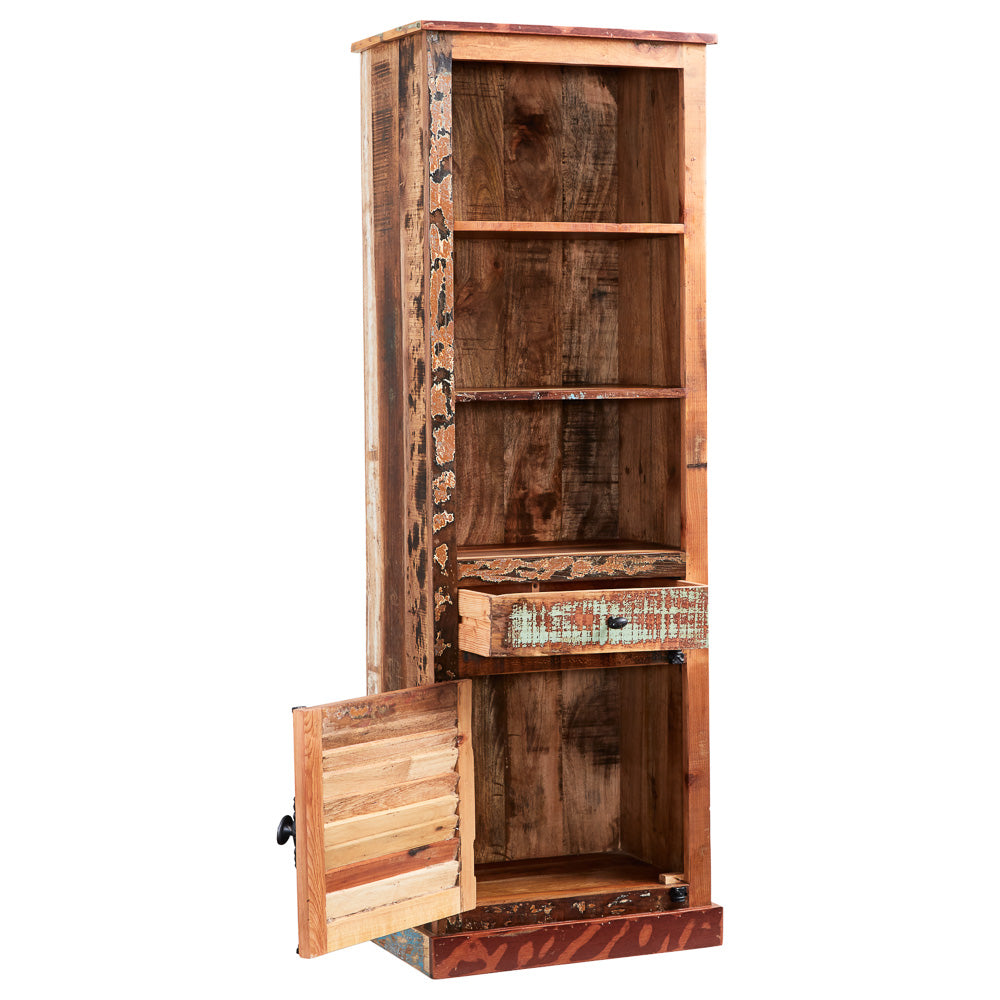 Coastal Narrow Bookcase 100% Reclaimed Wood