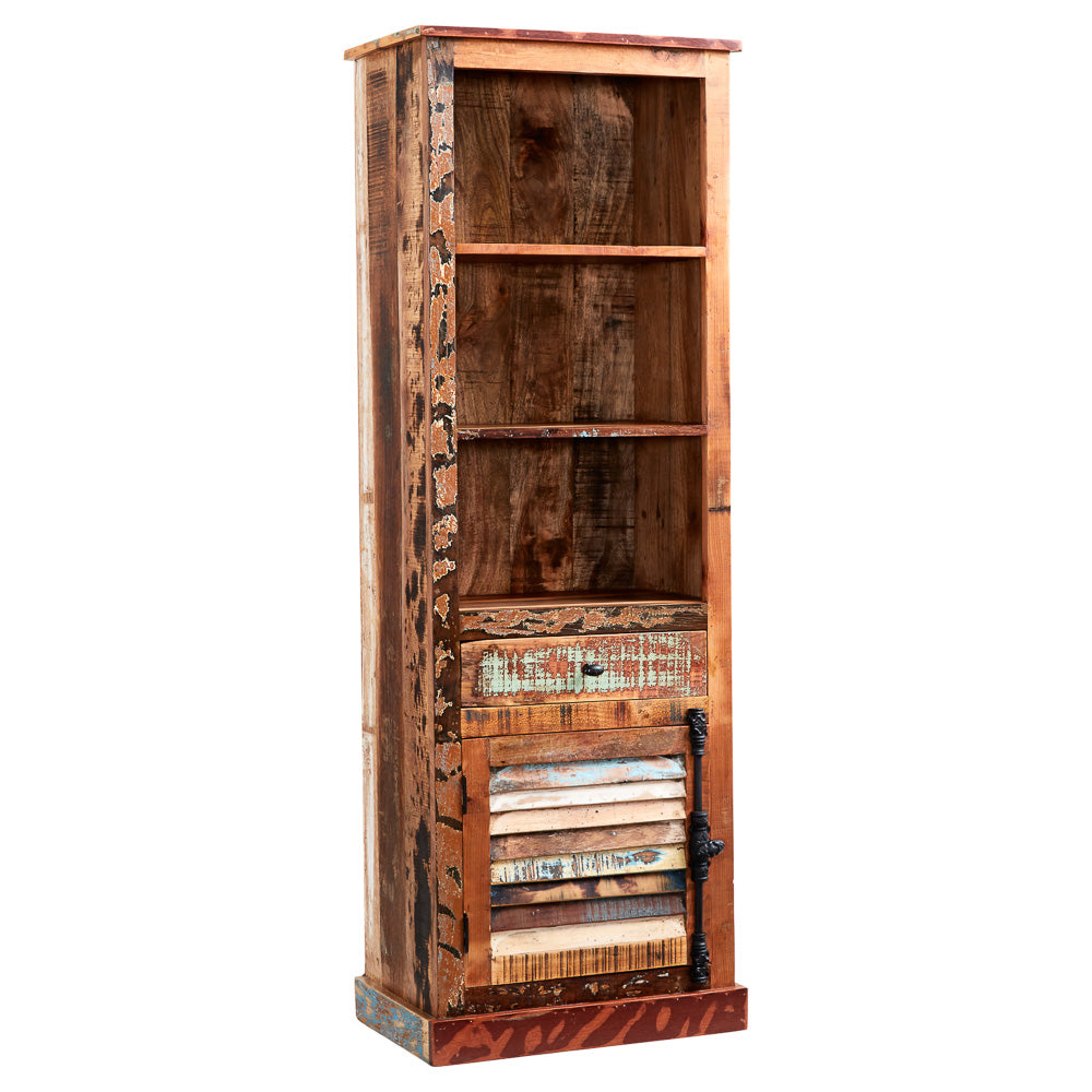Coastal Narrow Bookcase 100% Reclaimed Wood