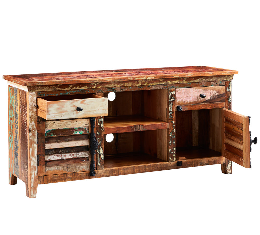 Coastal Large TV Media Credenza 100% Reclaimed Wood