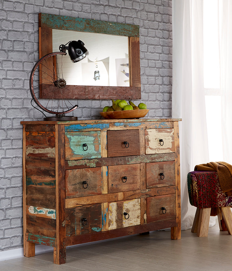 Coastal 9 Drawer Chest 100% Reclaimed Wood