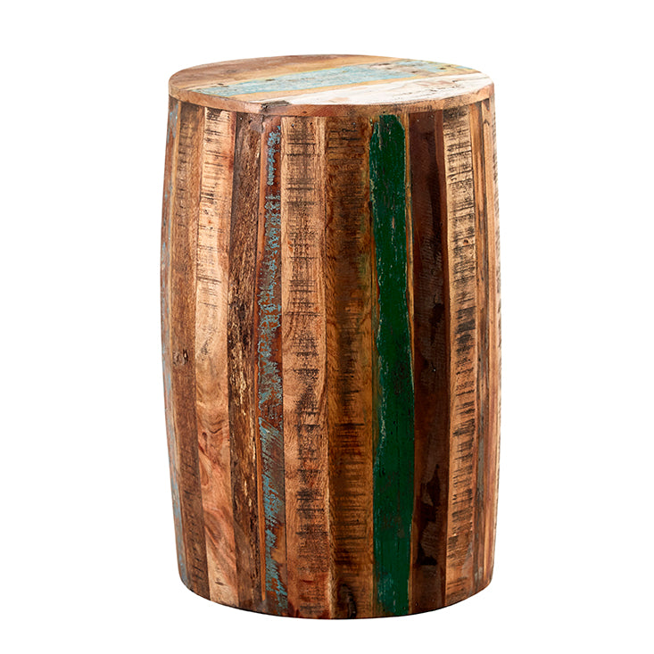 Coastal Drum Stool 100% Reclaimed Wood