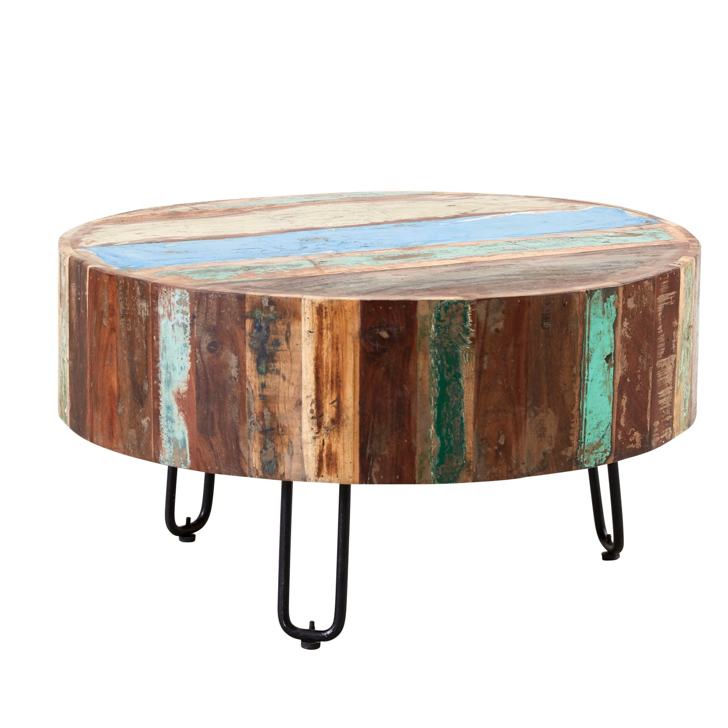 Coastal Drum Coffee Table 100% Reclaimed Wood