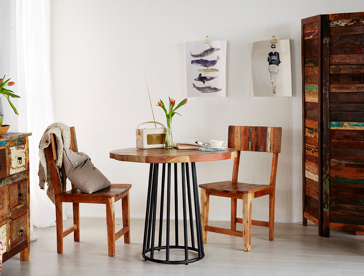 Coastal Round Dining Table 100 % Reclaimed Wood