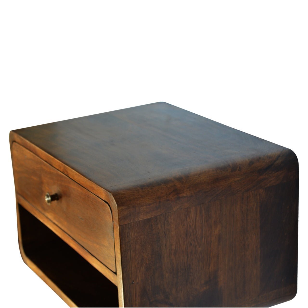 Chestnut Curve Floating Bedside 100% Solid Wood Mango