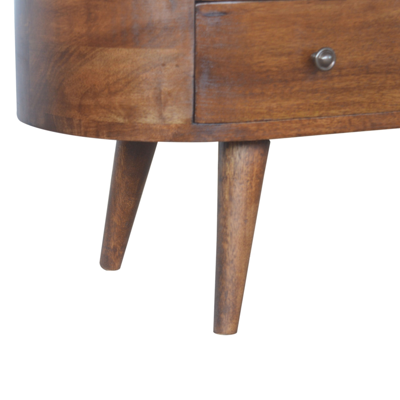 Chestnut Rounded Entertainment Unit. 100% Solid Mango Wood
