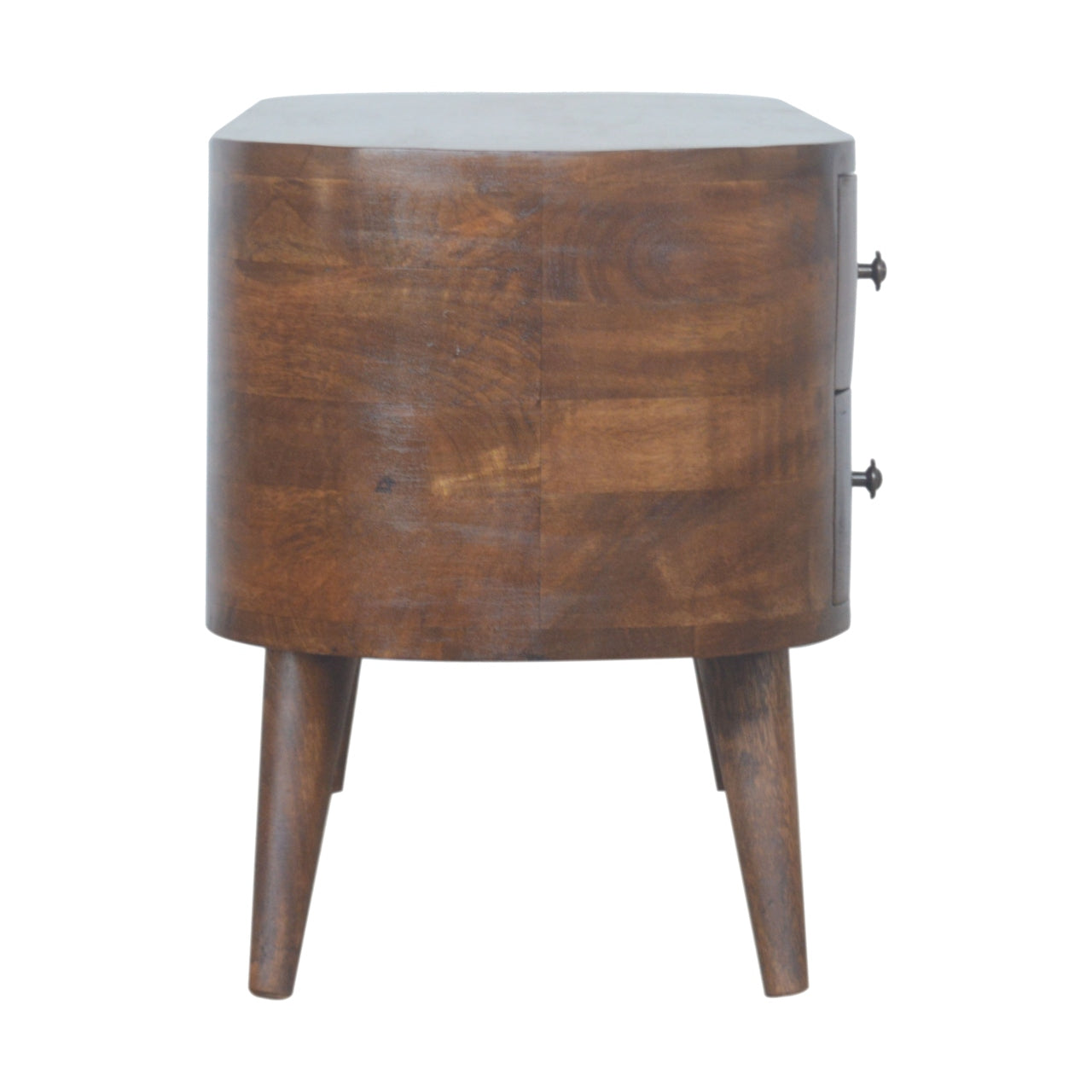 Chestnut Rounded Entertainment Unit. 100% Solid Mango Wood